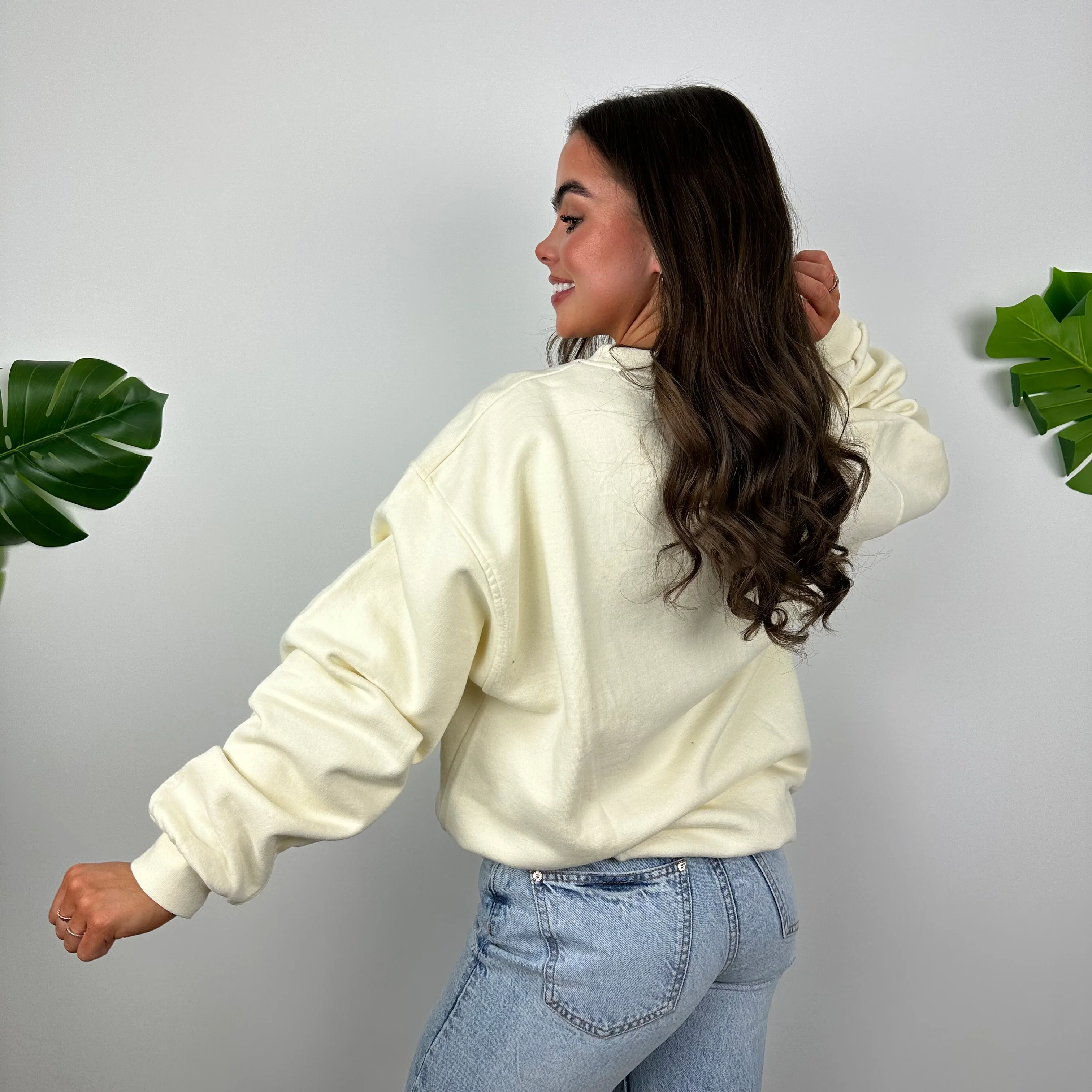 FILA Cream Embroidered Spell Out Sweatshirt (XL) - Image 7