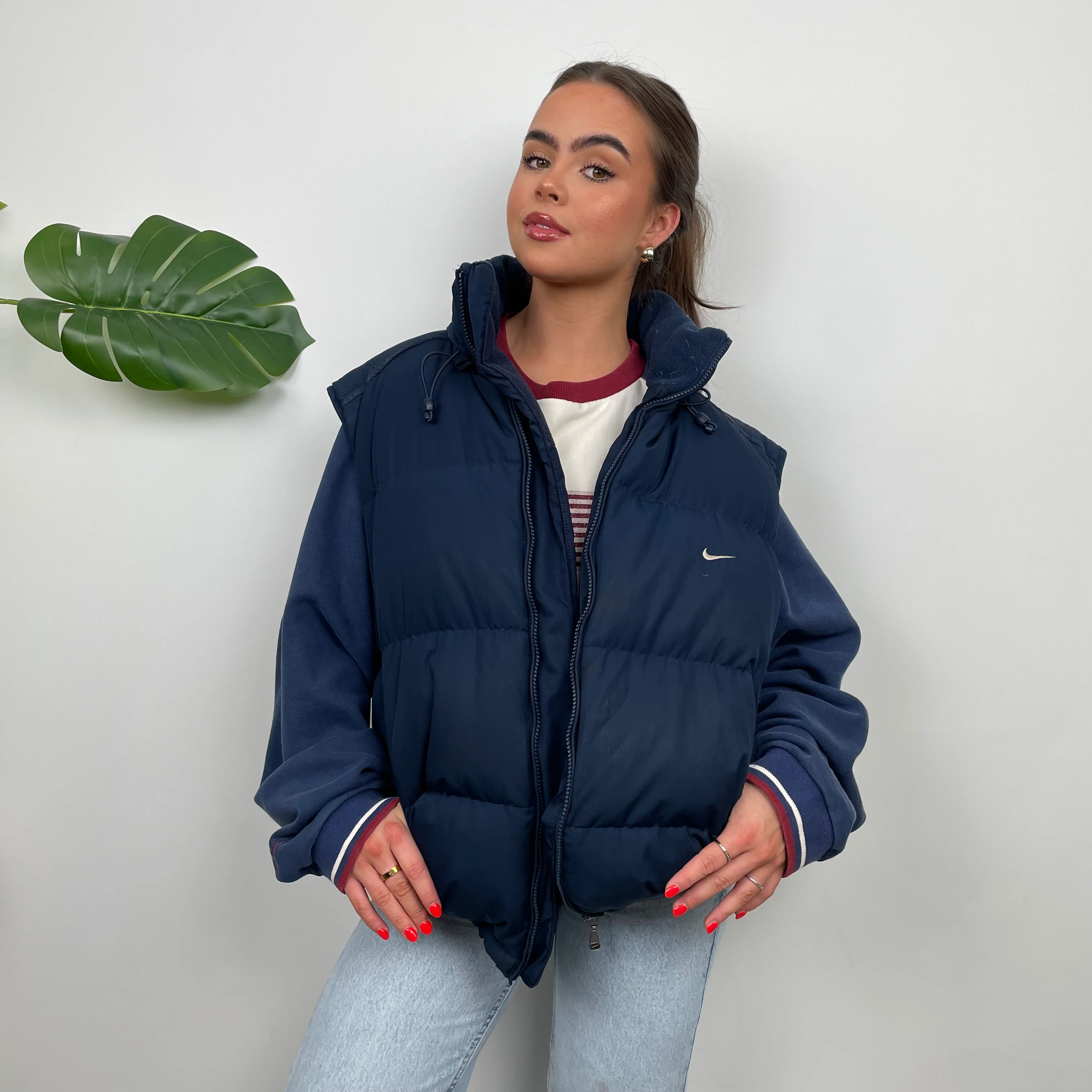 Nike Navy Embroidered Swoosh Puffer Gilet (XL) - Image 11