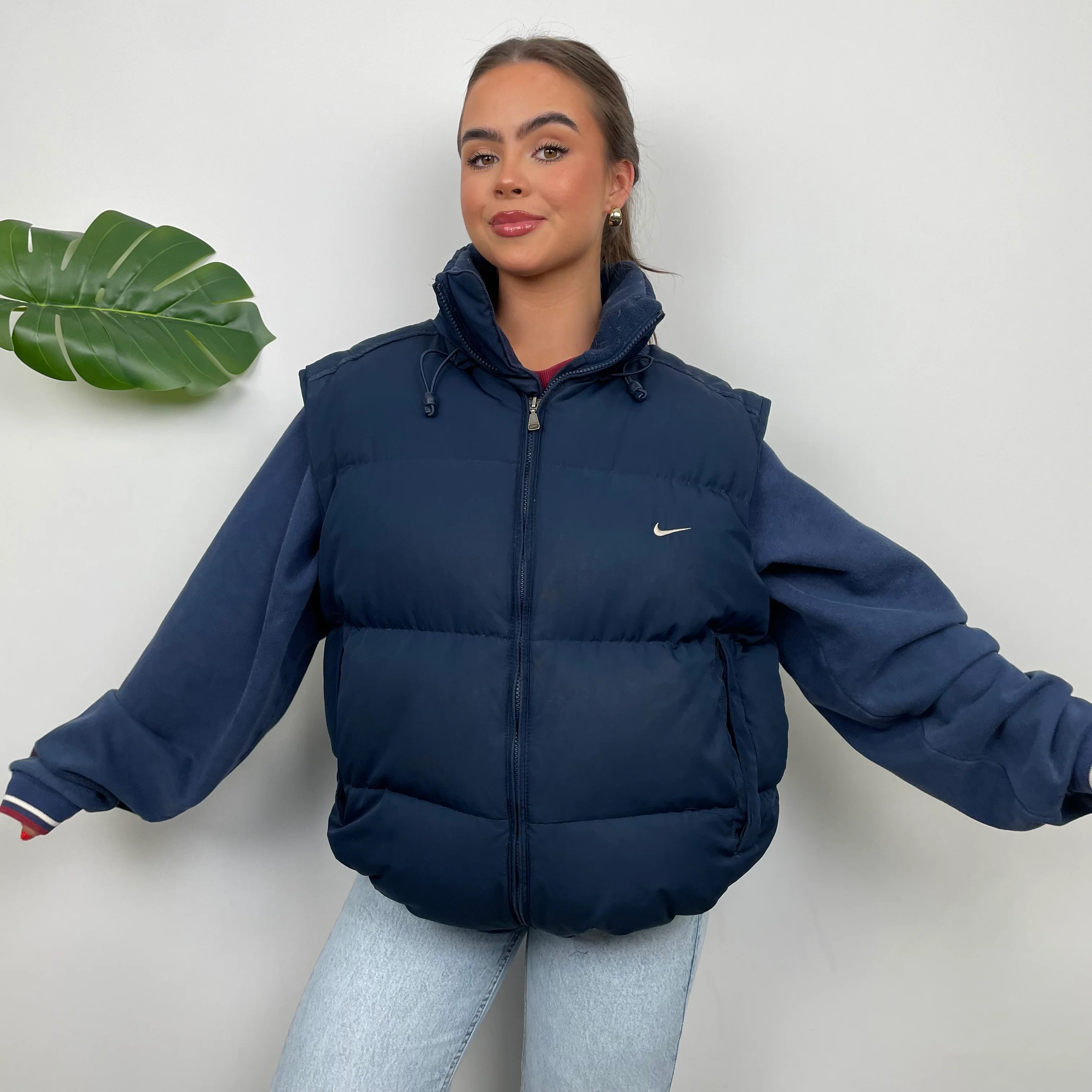 Nike Navy Embroidered Swoosh Puffer Gilet (XL) - Image 12