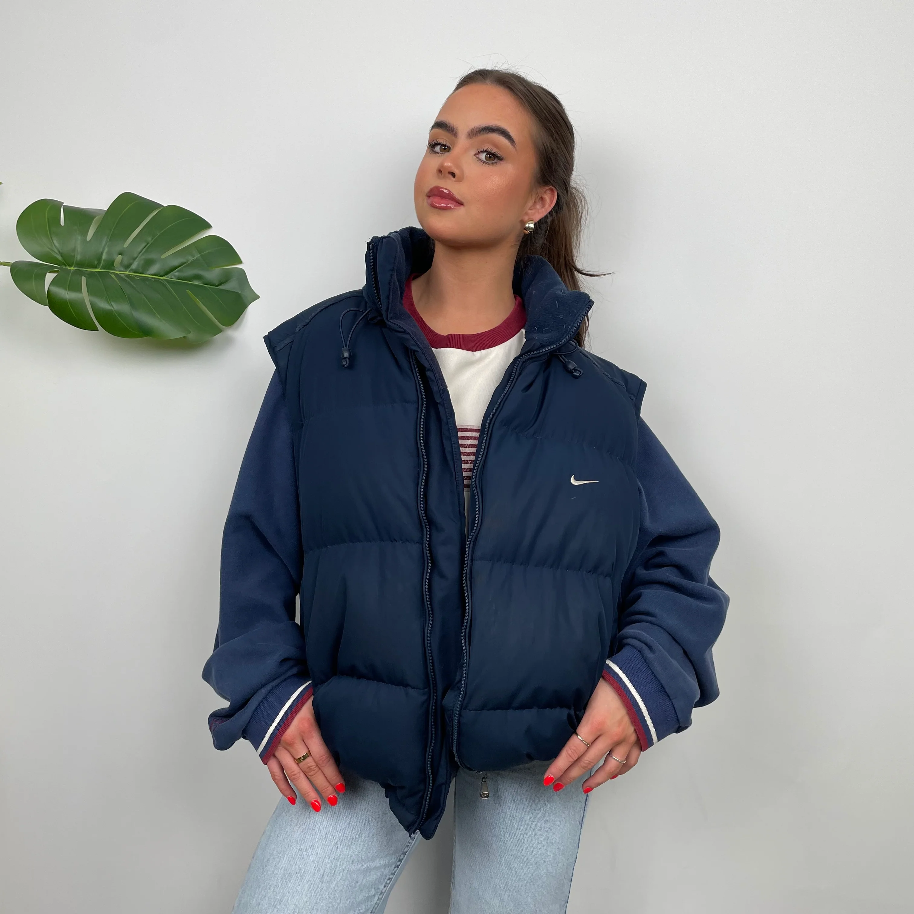 Nike Navy Embroidered Swoosh Puffer Gilet (XL) - Image 13
