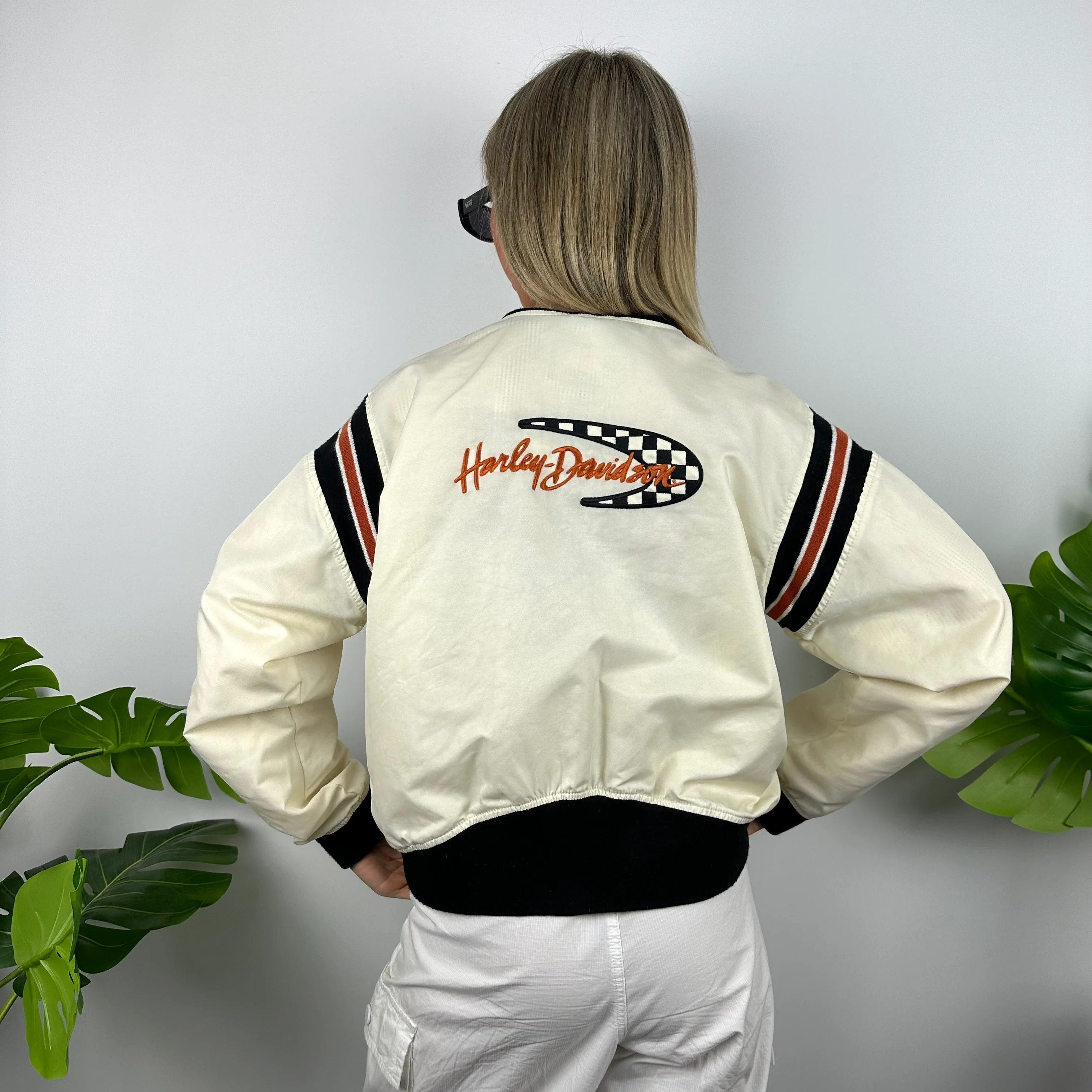 Harley Davidson Cream Zip Up Jacket (M) - Image 3