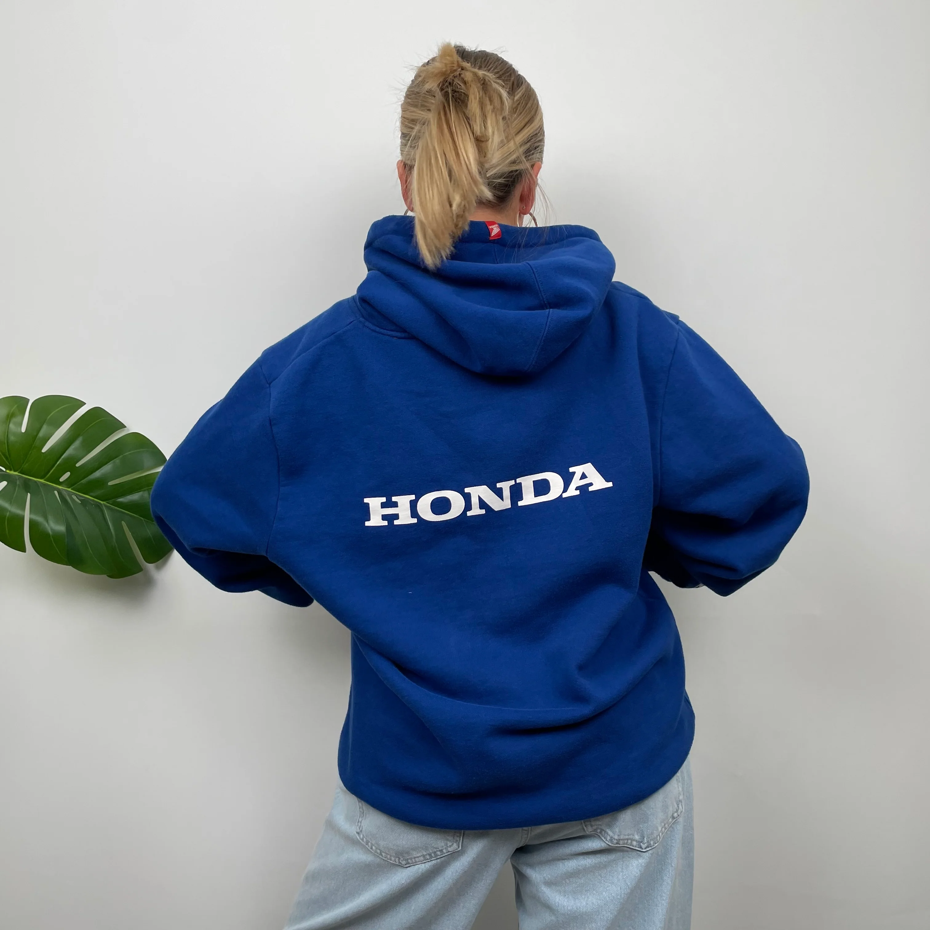 Honda Racing Blue Embroidered Spell Out Hoodie (L) - Image 2
