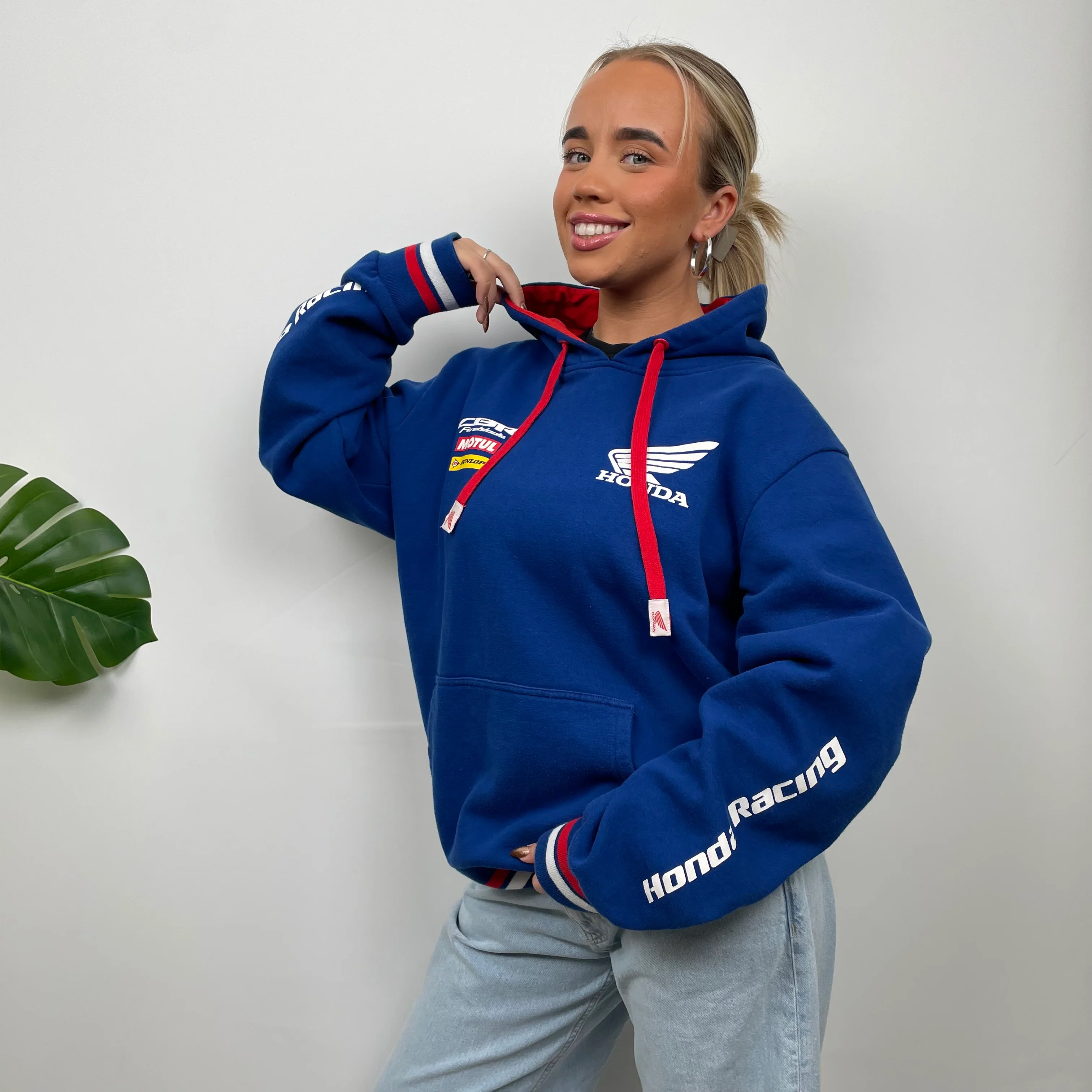 Honda Racing Blue Embroidered Spell Out Hoodie (L) - Image 6