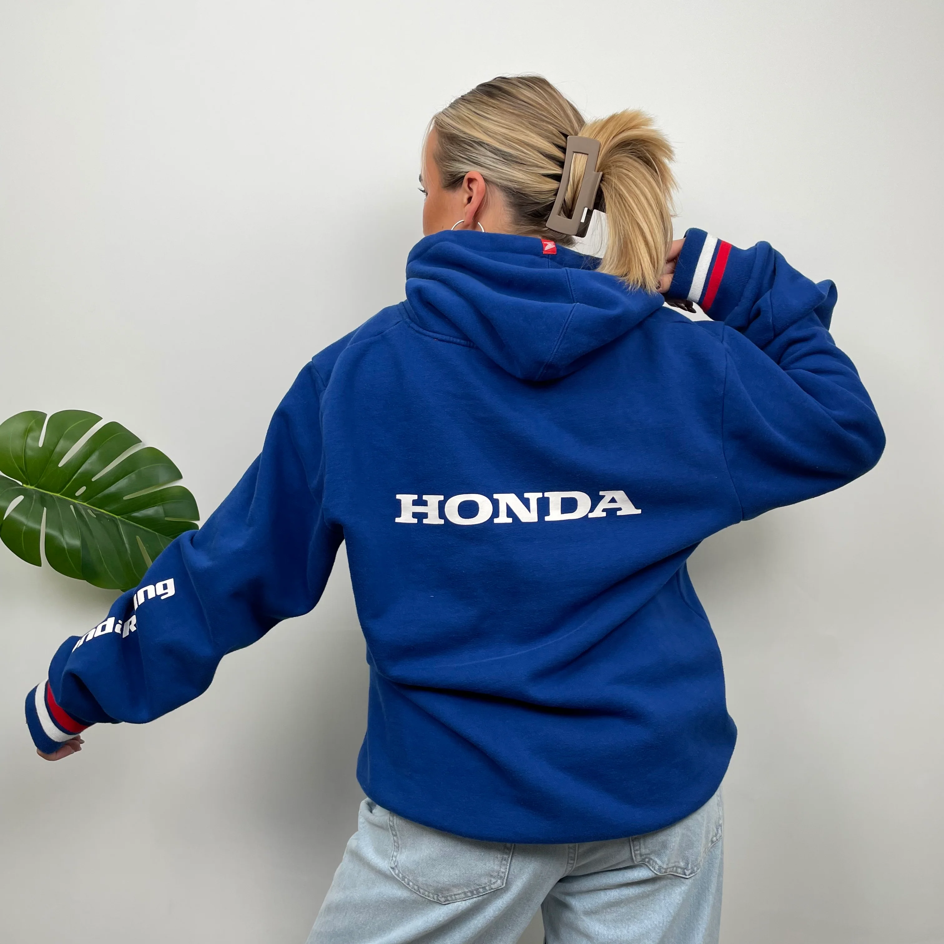 Honda Racing Blue Embroidered Spell Out Hoodie (L) - Image 7