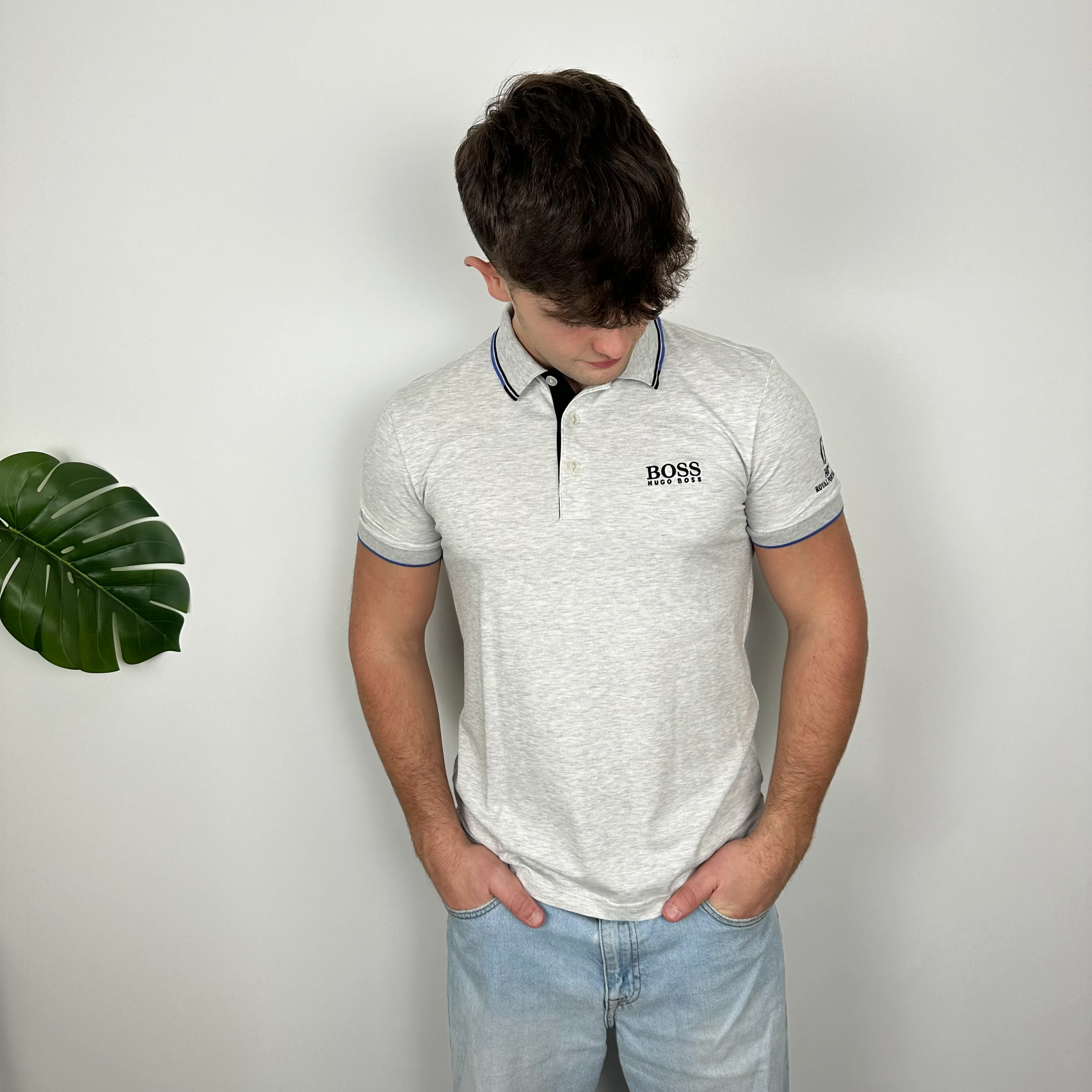 Hugo Boss Embroidered Spell Out Polo Shirt (M) - Image 2