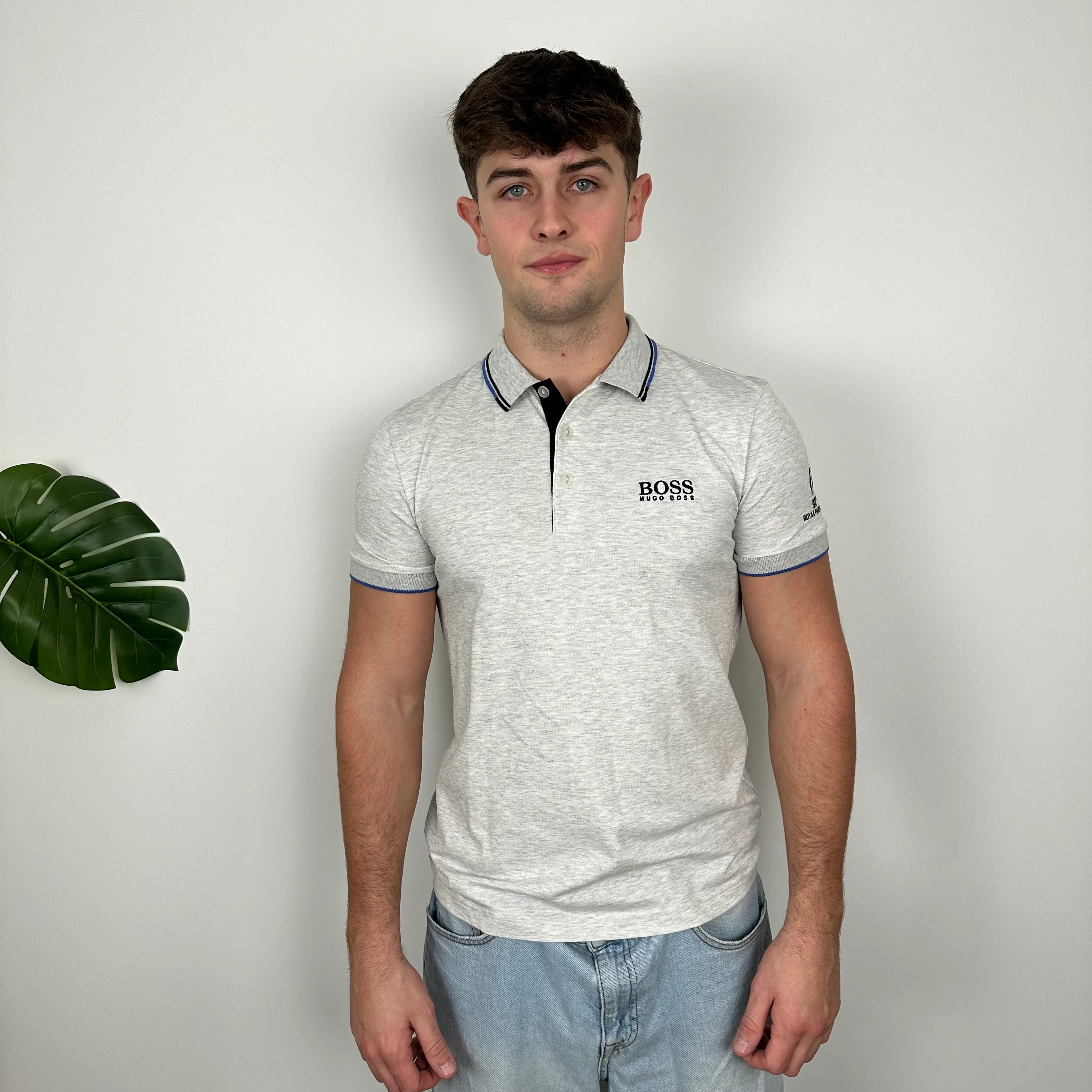 Hugo Boss Embroidered Spell Out Polo Shirt (M) - Image 3