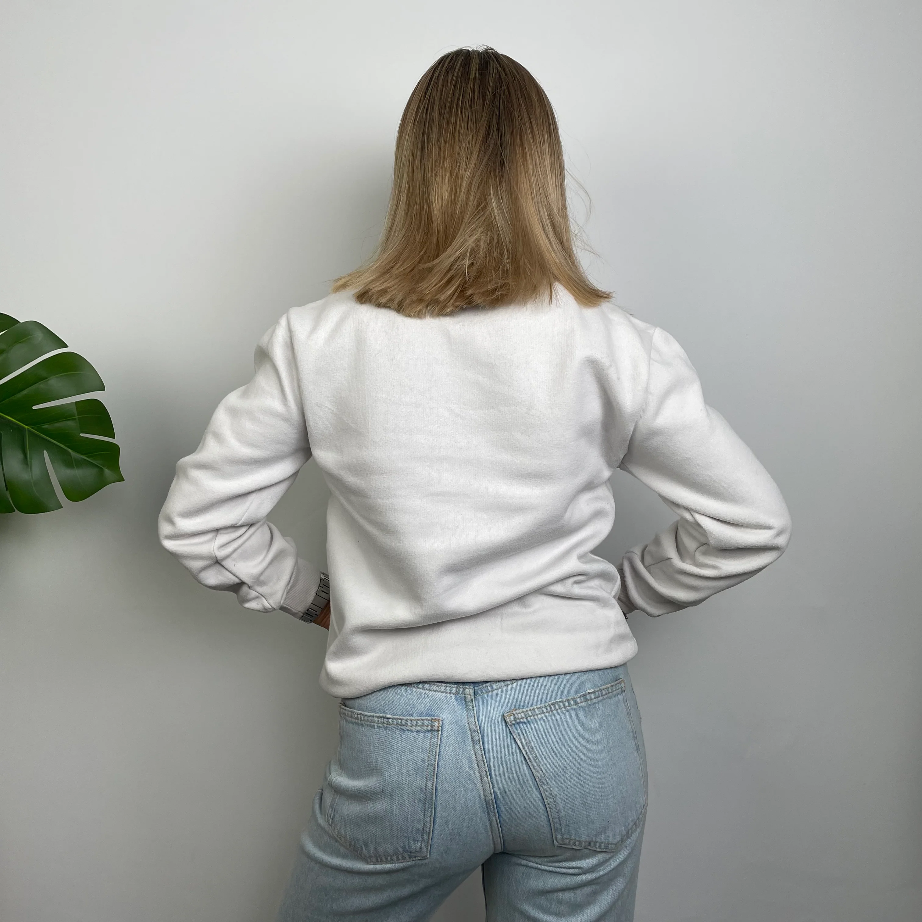 Hugo Boss White Embroidered Spell Out Sweatshirt (S) - Image 4