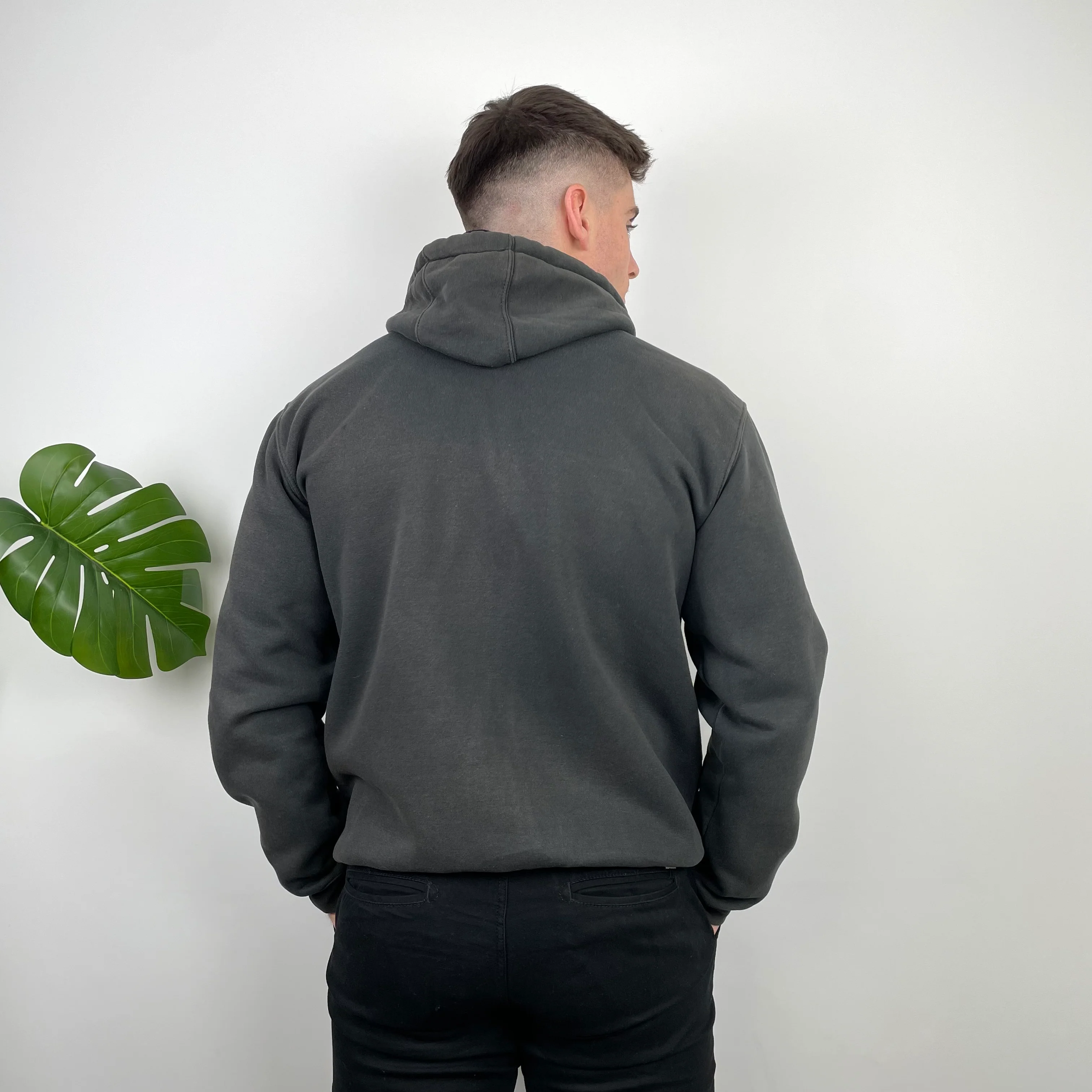 Carhartt RARE Grey Embroidered Logo Zip Up Hoodie Jacket (L) - Image 6