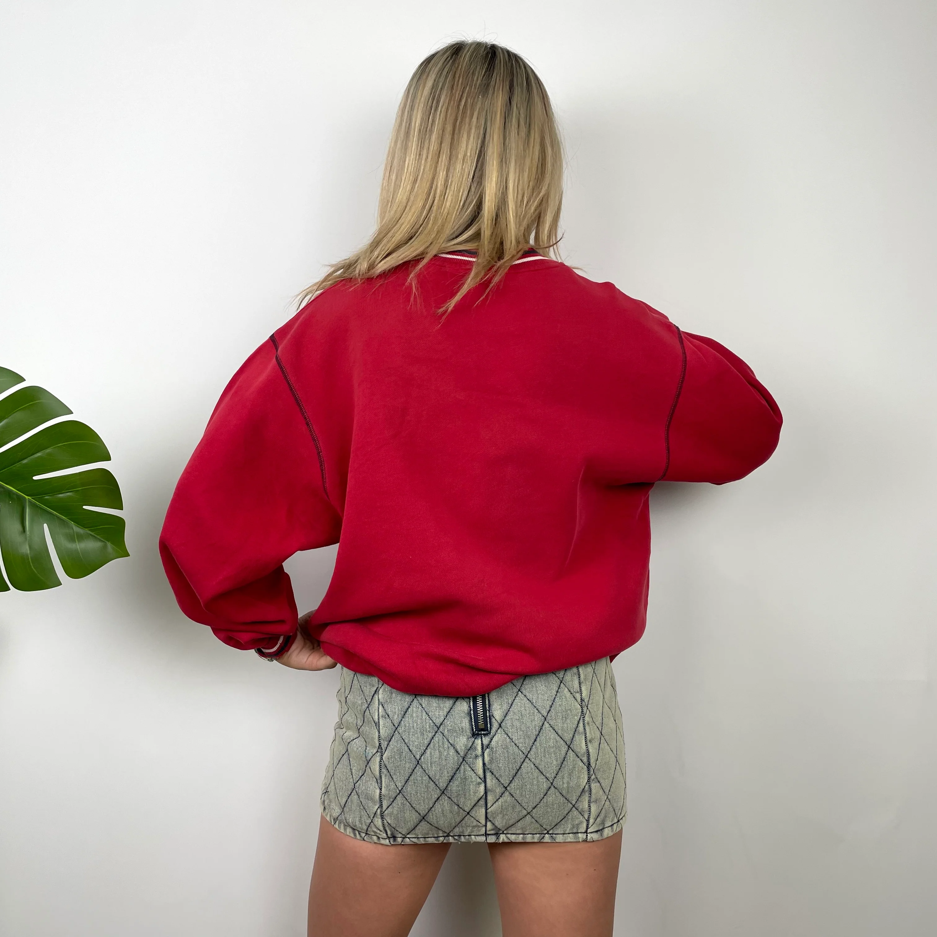 FILA Red Embroidered Spell Out Sweatshirt (L) - Image 7