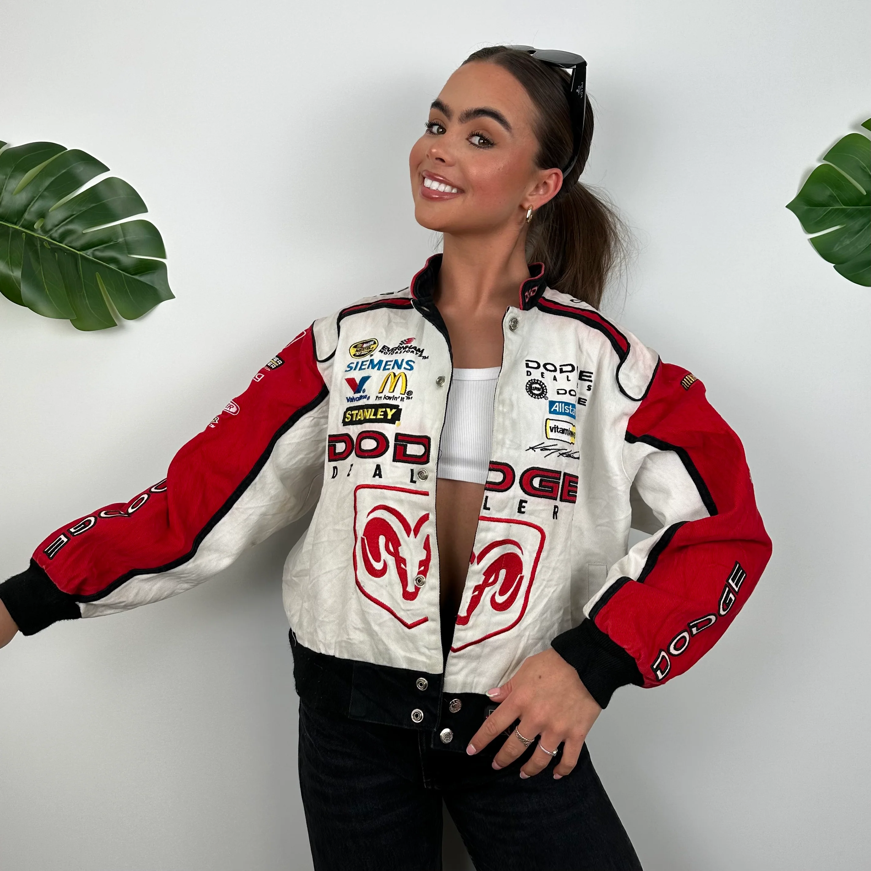 Jeff Hamilton Dodge Red & White NASCAR Chase Authentic Grab Life By The Horn Racing Jacket (S) - Image 5