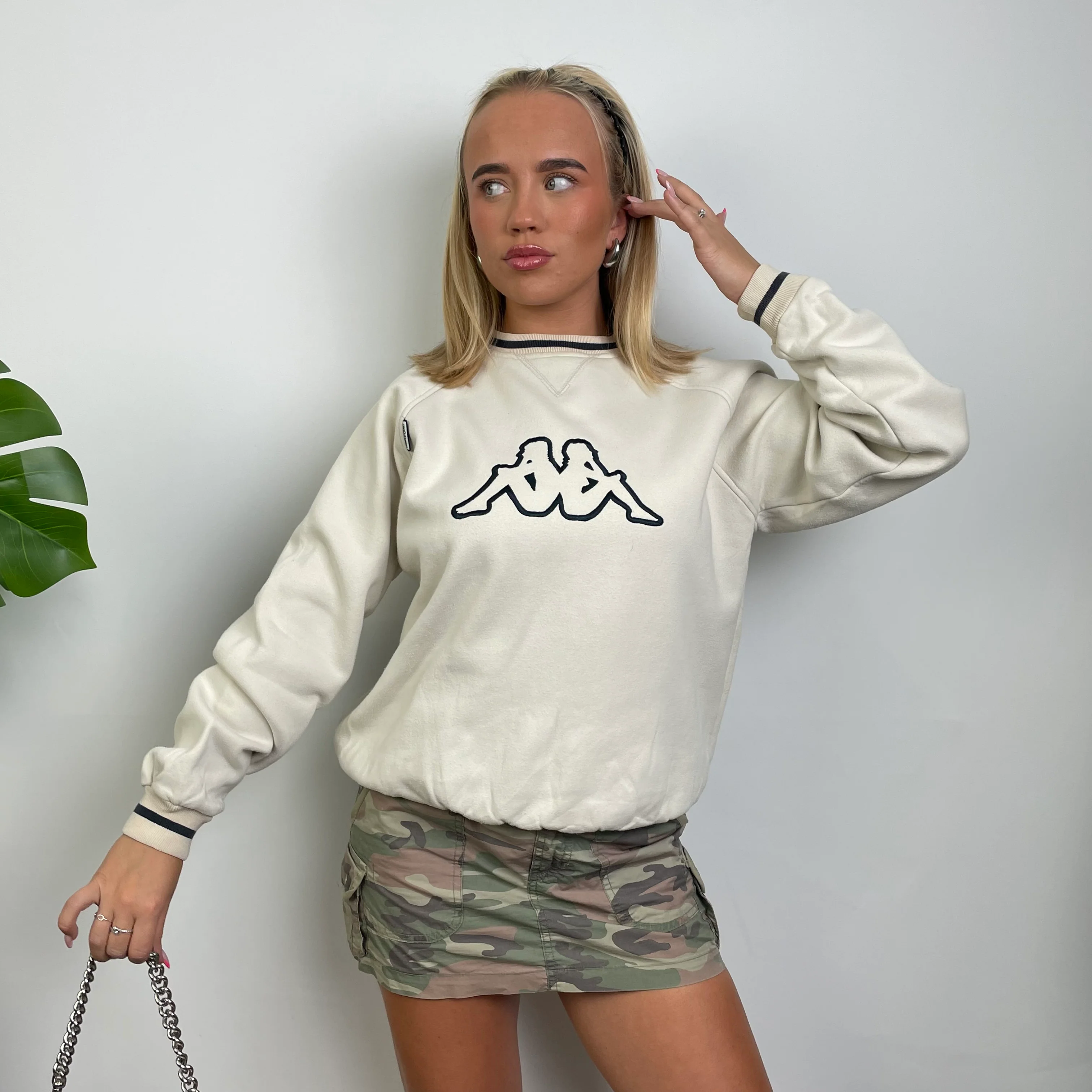 Kappa Tan Embroidered Logo Sweatshirt (S) - Image 4