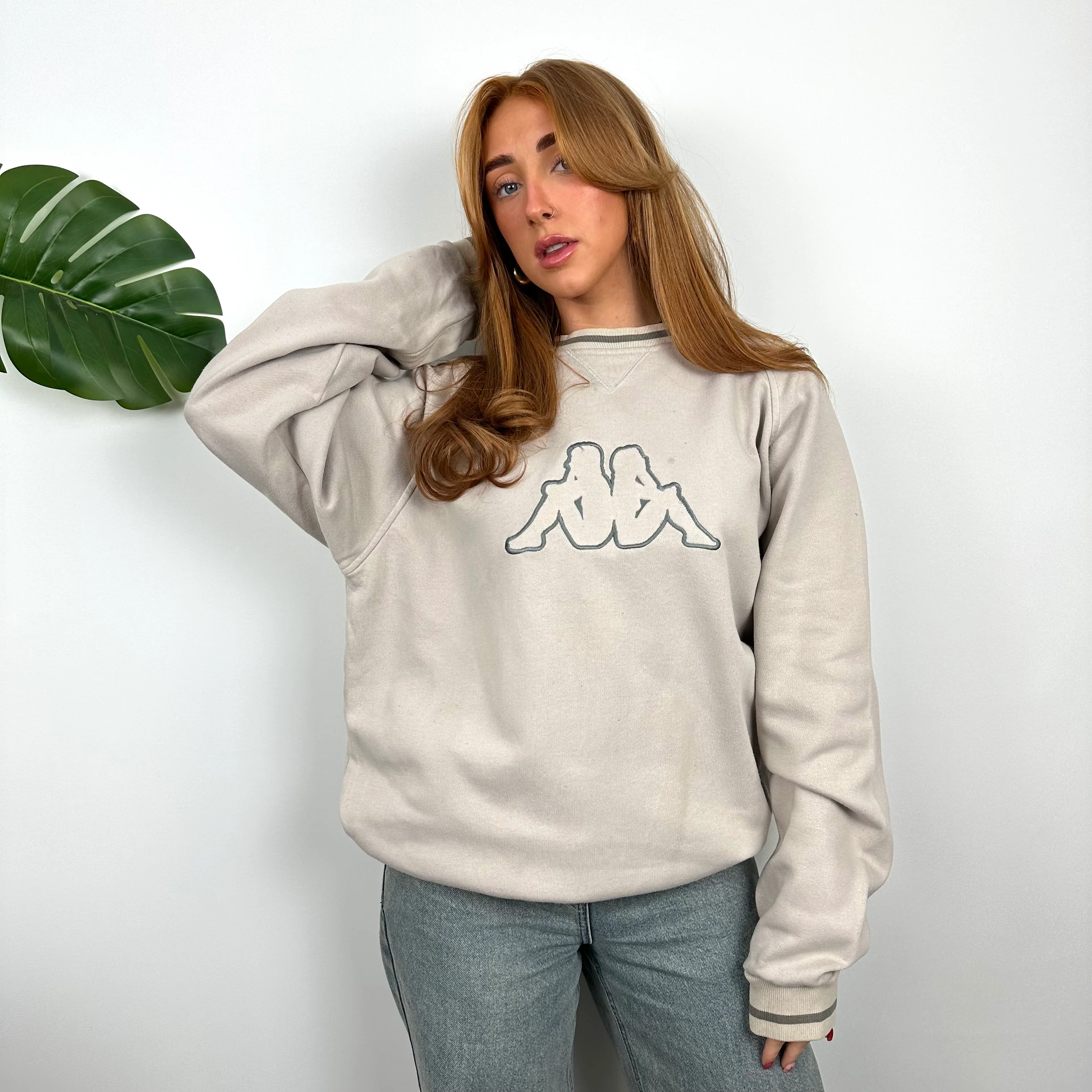 Kappa Tan Embroidered Logo Sweatshirt (M) - Image 2