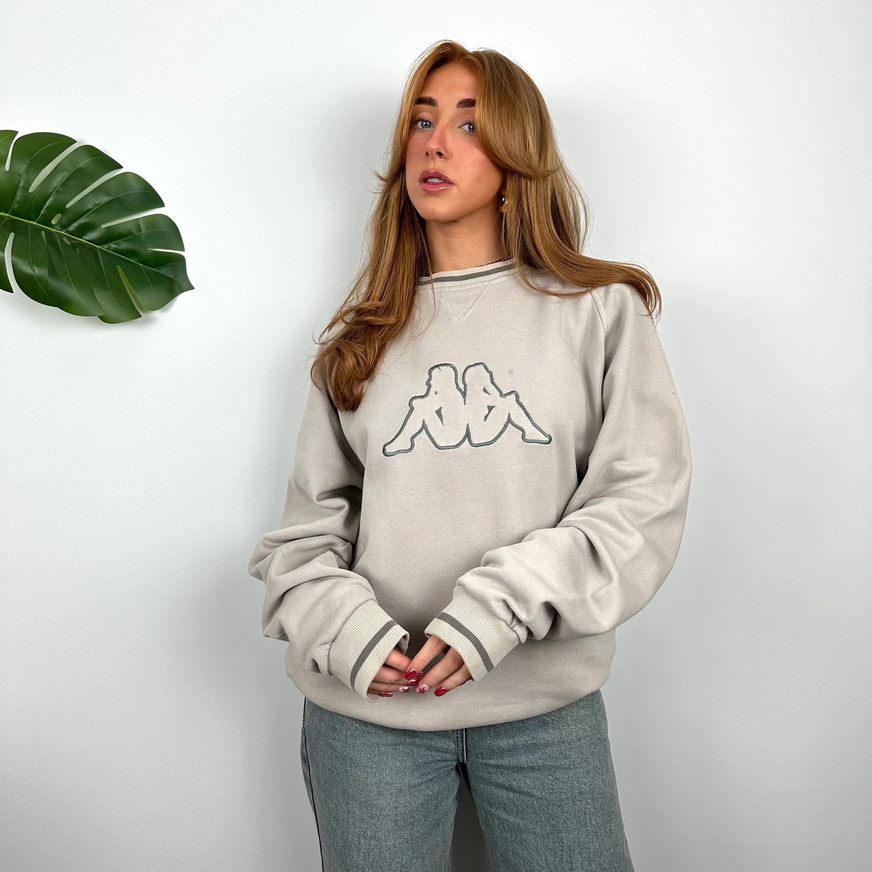 Kappa Tan Embroidered Logo Sweatshirt (M) - Image 3
