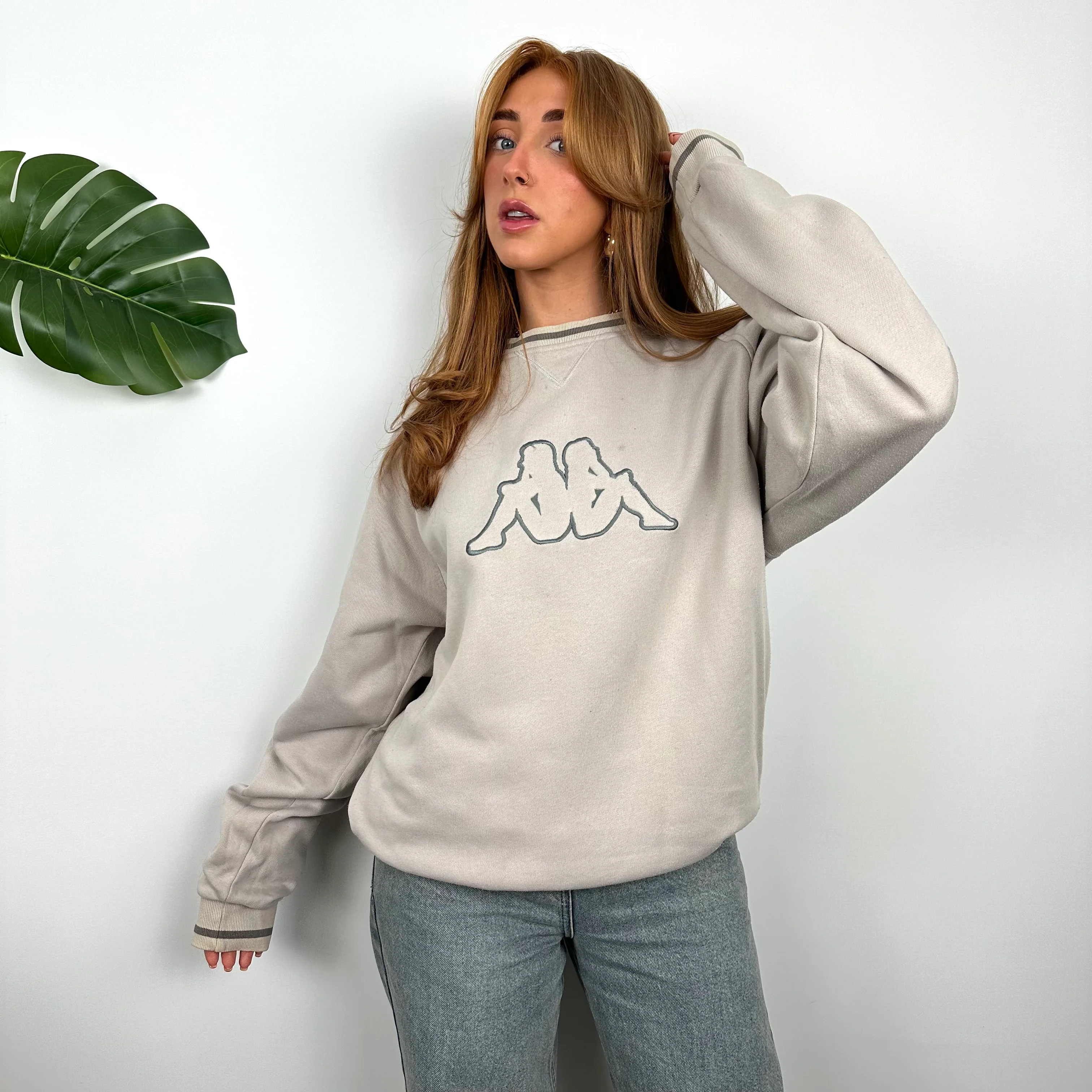 Kappa Tan Embroidered Logo Sweatshirt (M) - Image 4