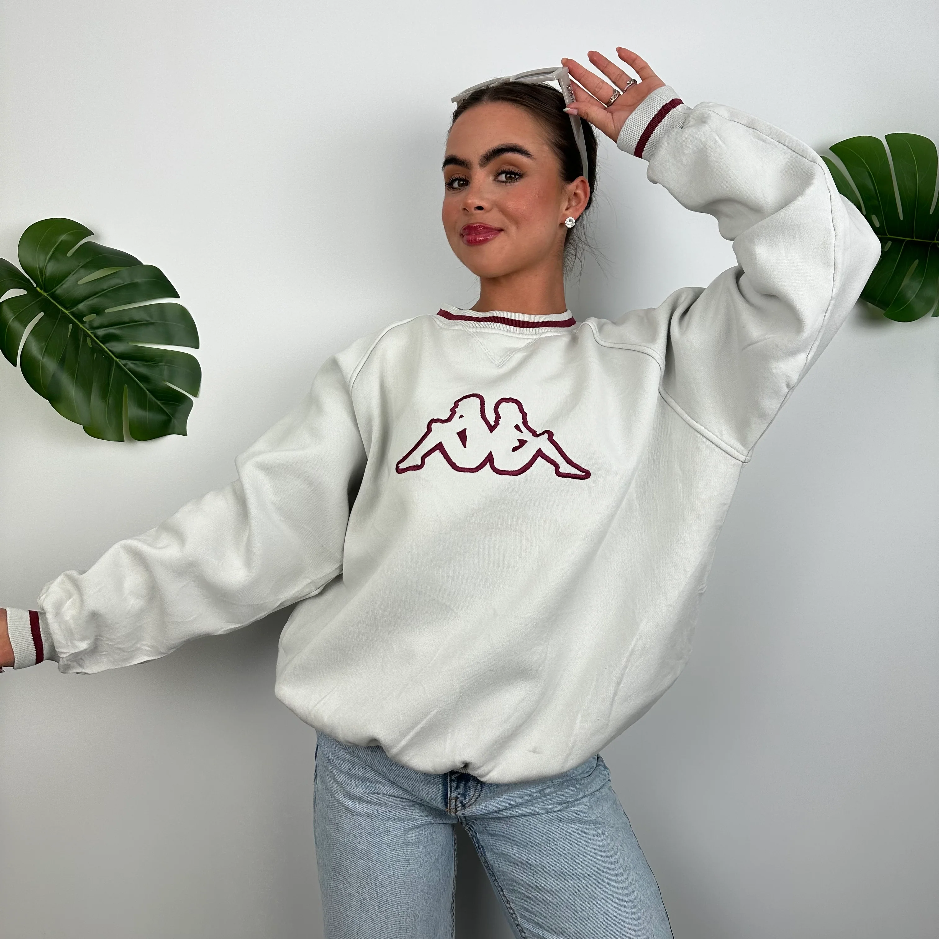 Kappa White Embroidered Logo Sweatshirt (M)