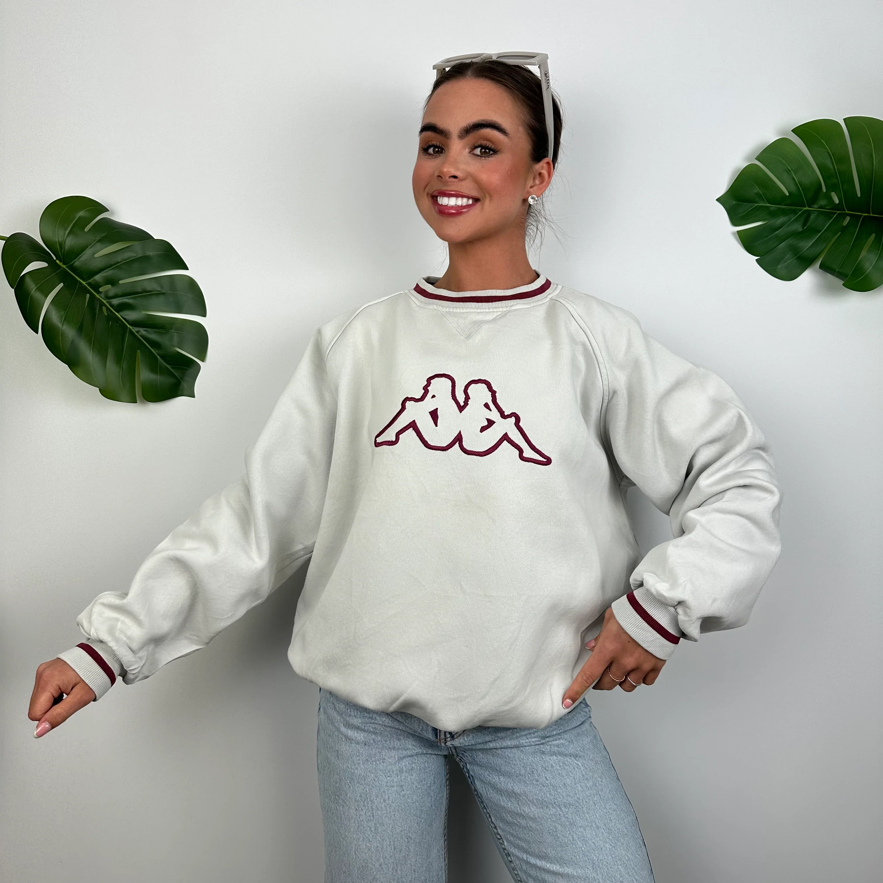 Kappa White Embroidered Logo Sweatshirt (M) - Image 2