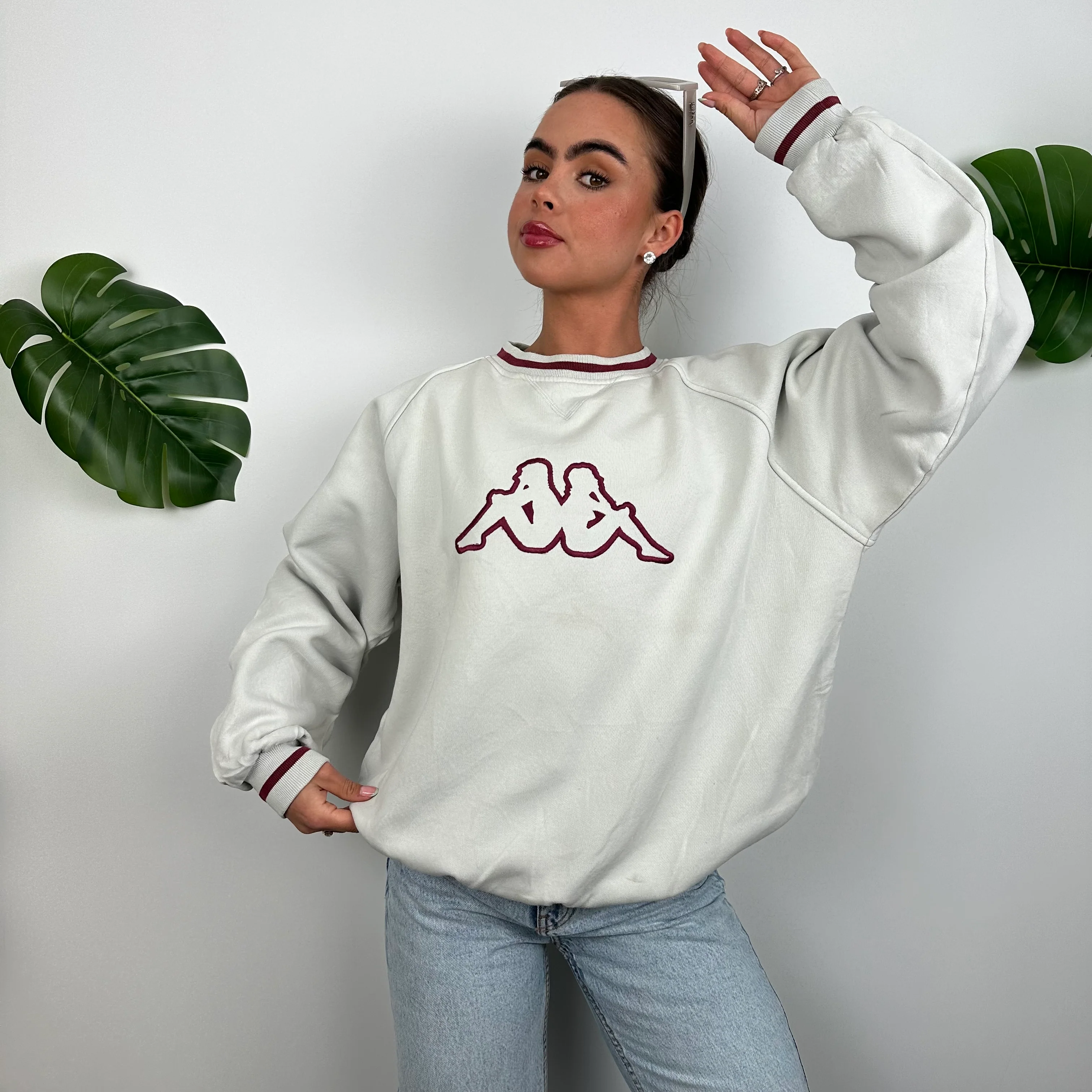 Kappa White Embroidered Logo Sweatshirt (M) - Image 3