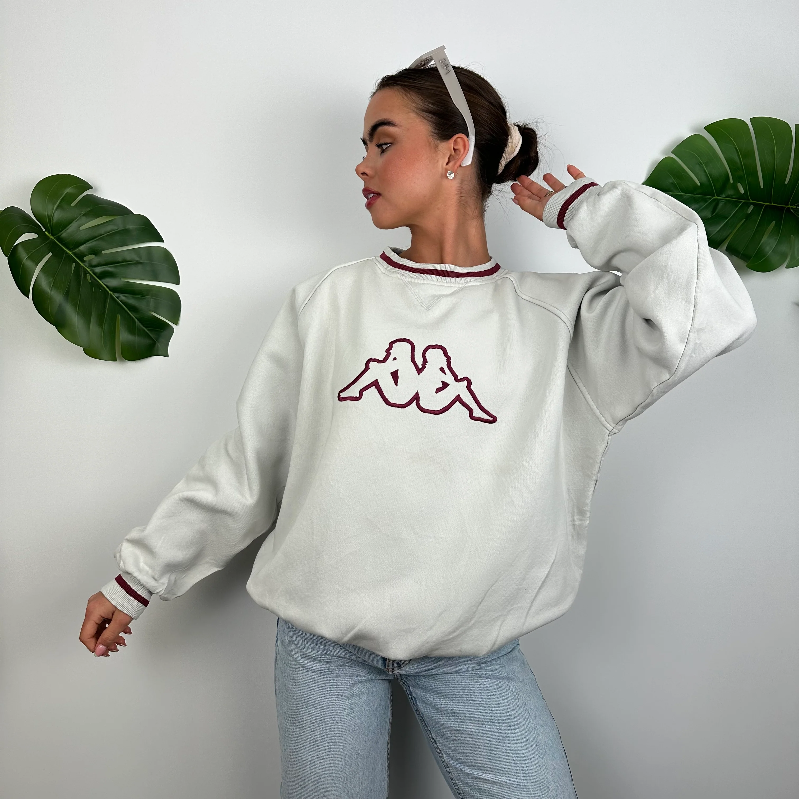 Kappa White Embroidered Logo Sweatshirt (M) - Image 4