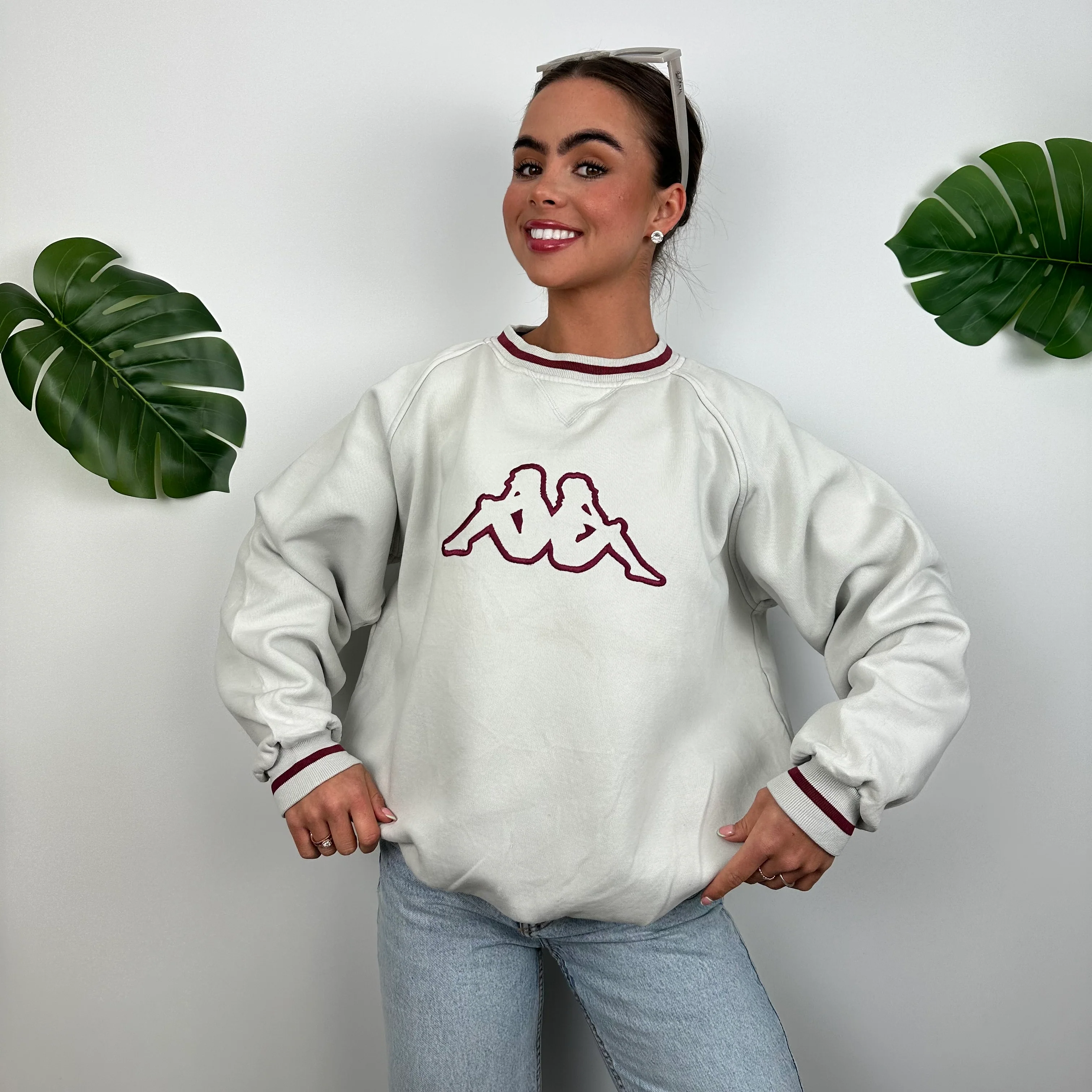 Kappa White Embroidered Logo Sweatshirt (M) - Image 5