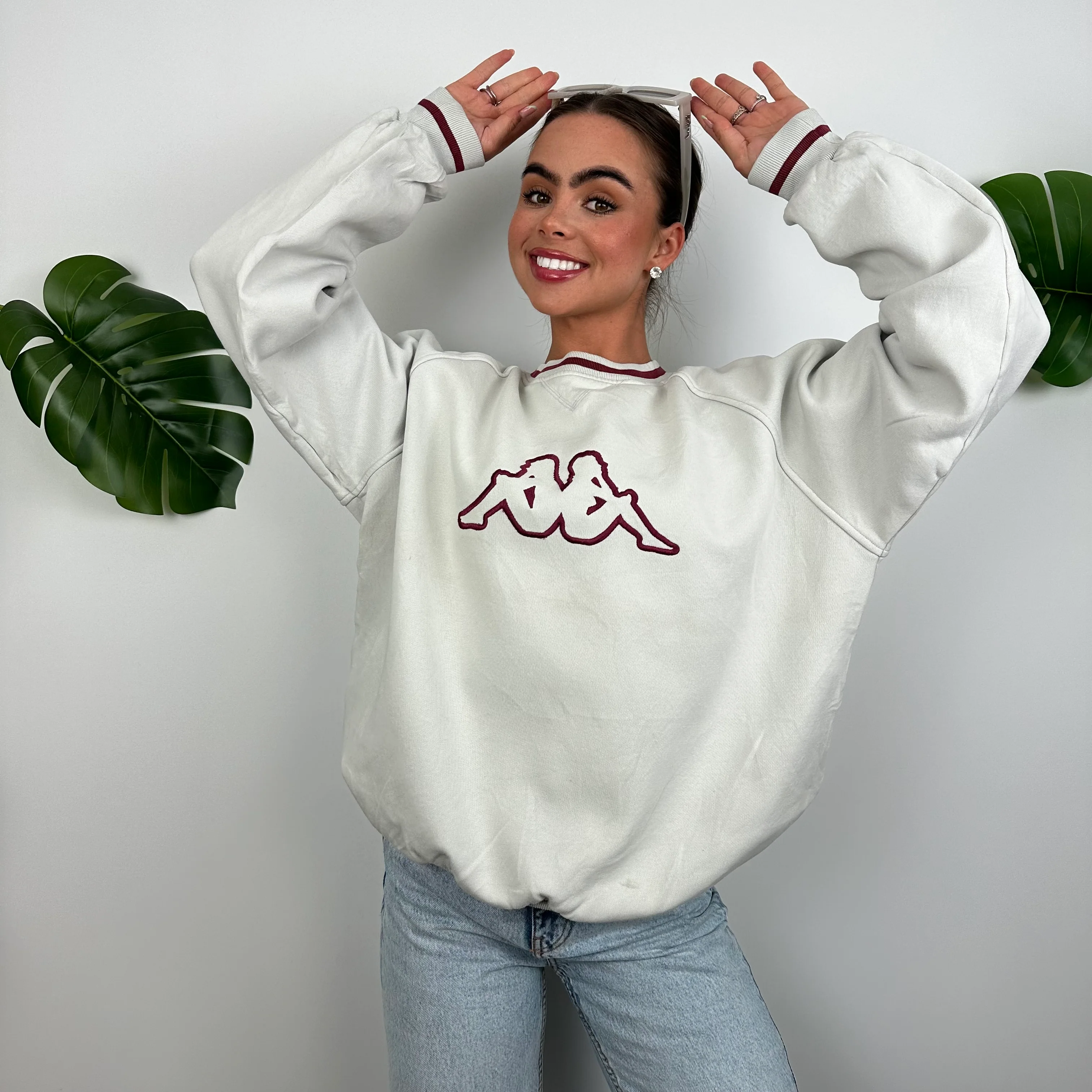 Kappa White Embroidered Logo Sweatshirt (M) - Image 6