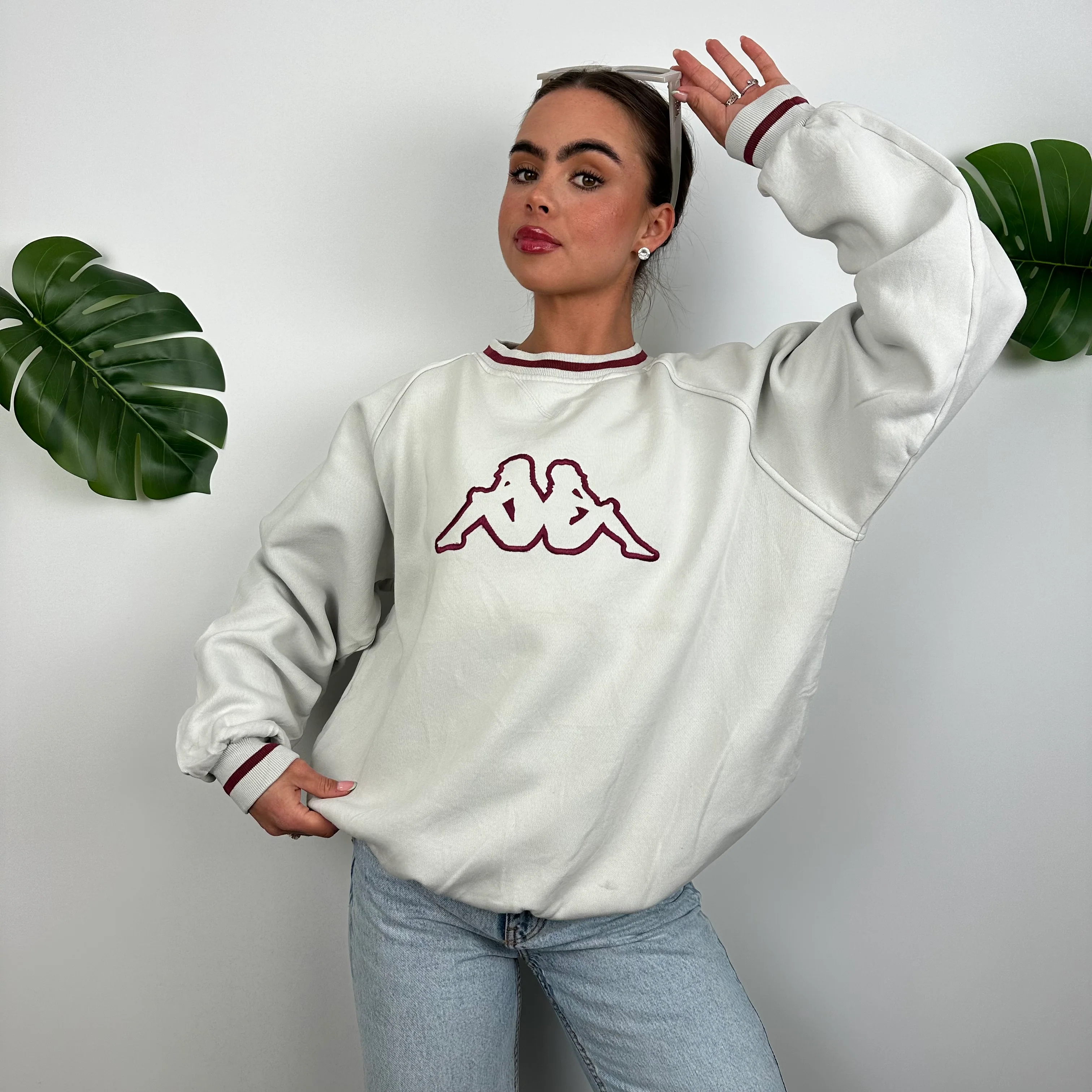 Kappa White Embroidered Logo Sweatshirt (M) - Image 7