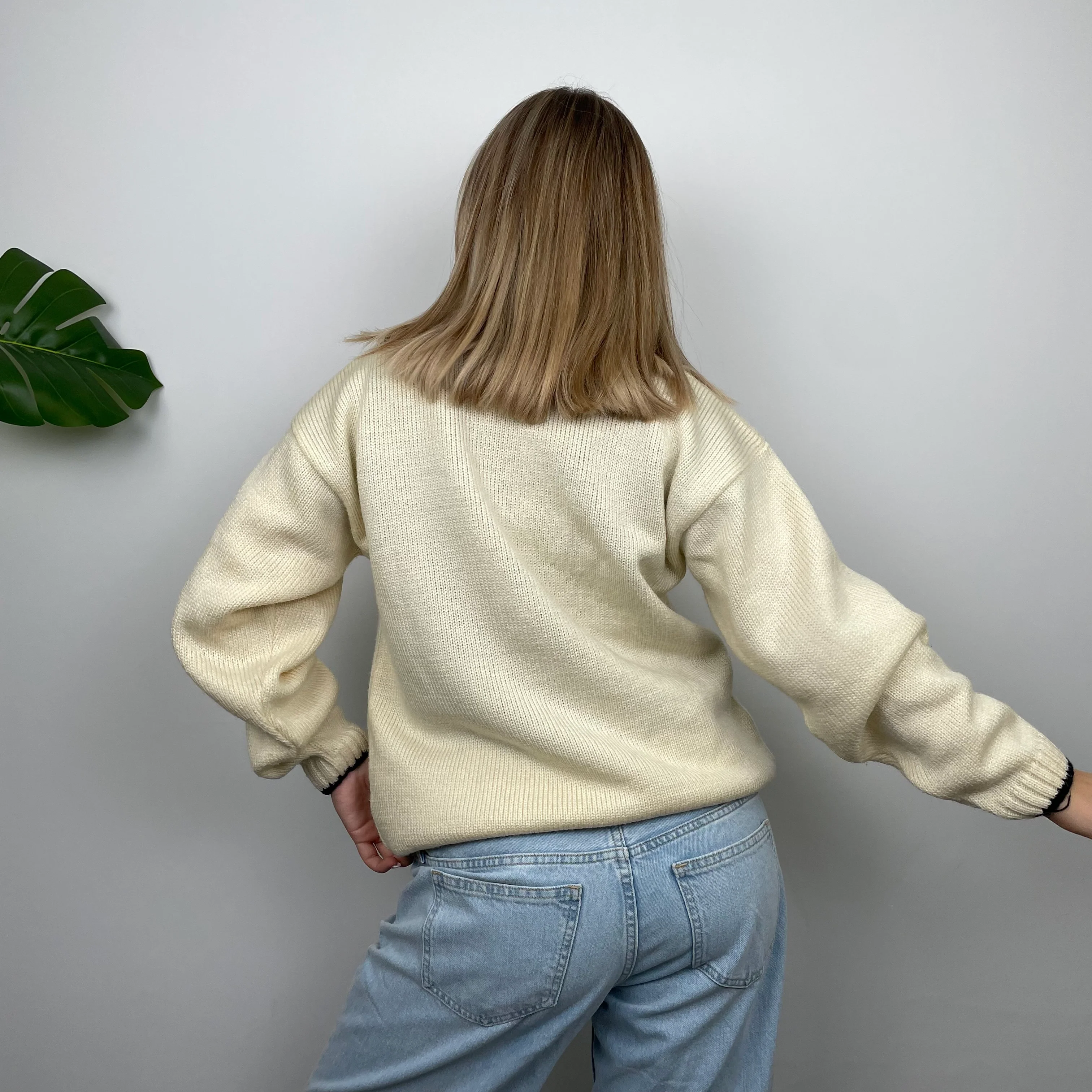 Kickers Cream Spell Out Knitted Sweater (L) - Image 7