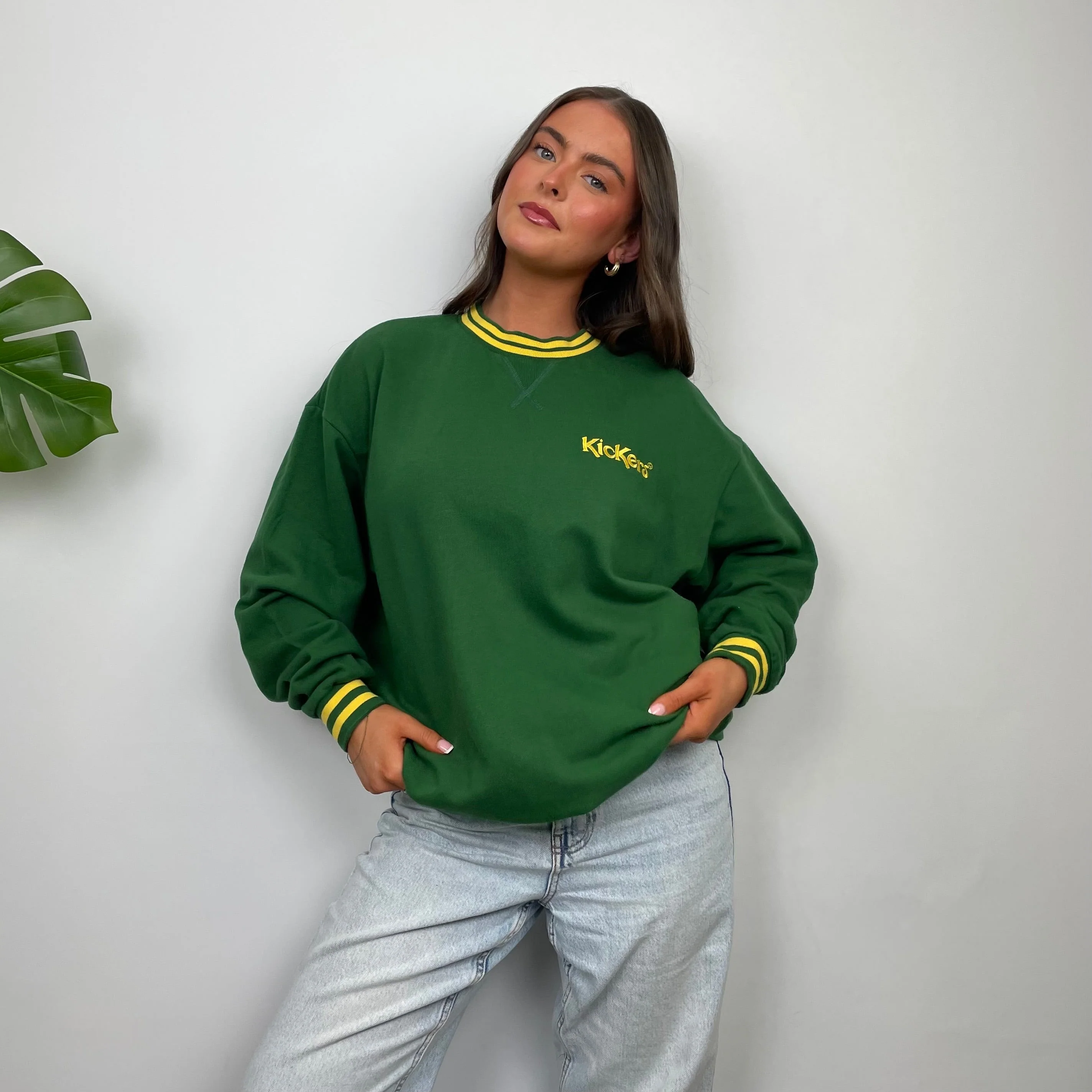 Kickers Green Embroidered Spell Out Sweatshirt (S) - Image 2