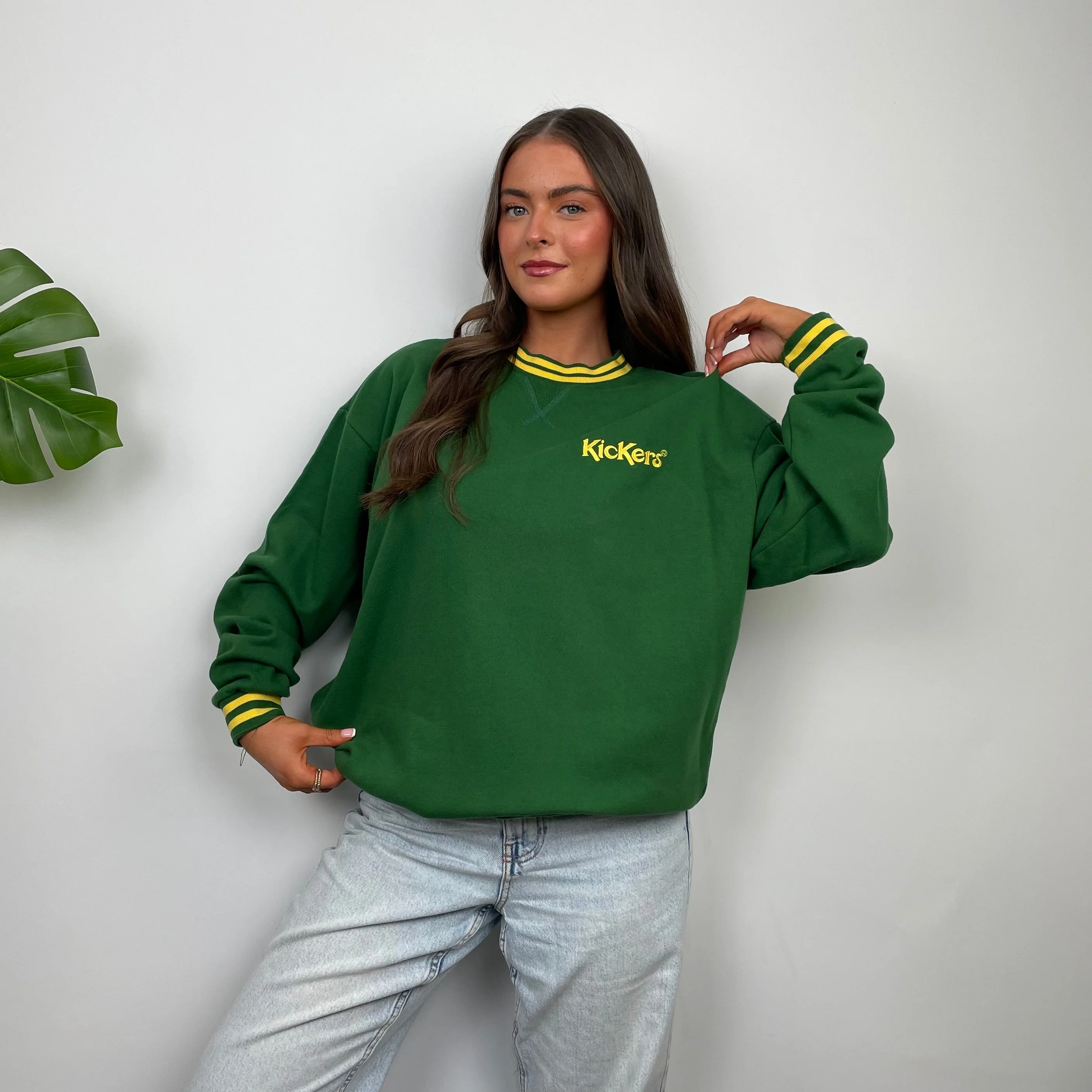 Kickers Green Embroidered Spell Out Sweatshirt (S) - Image 4