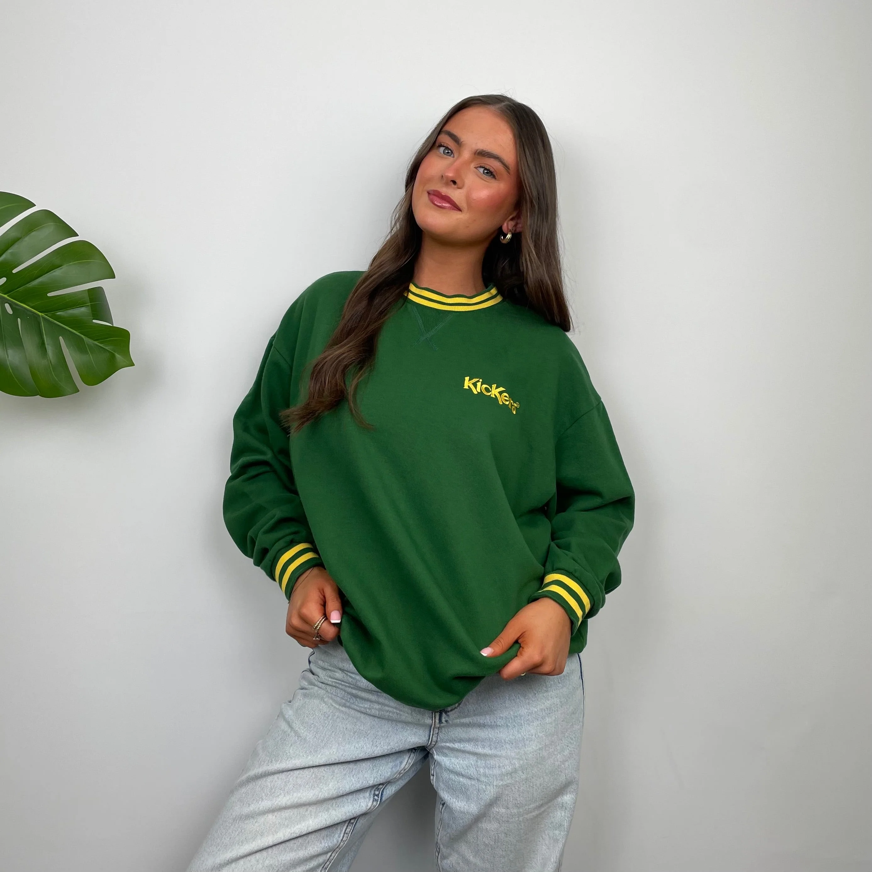 Kickers Green Embroidered Spell Out Sweatshirt (S) - Image 5