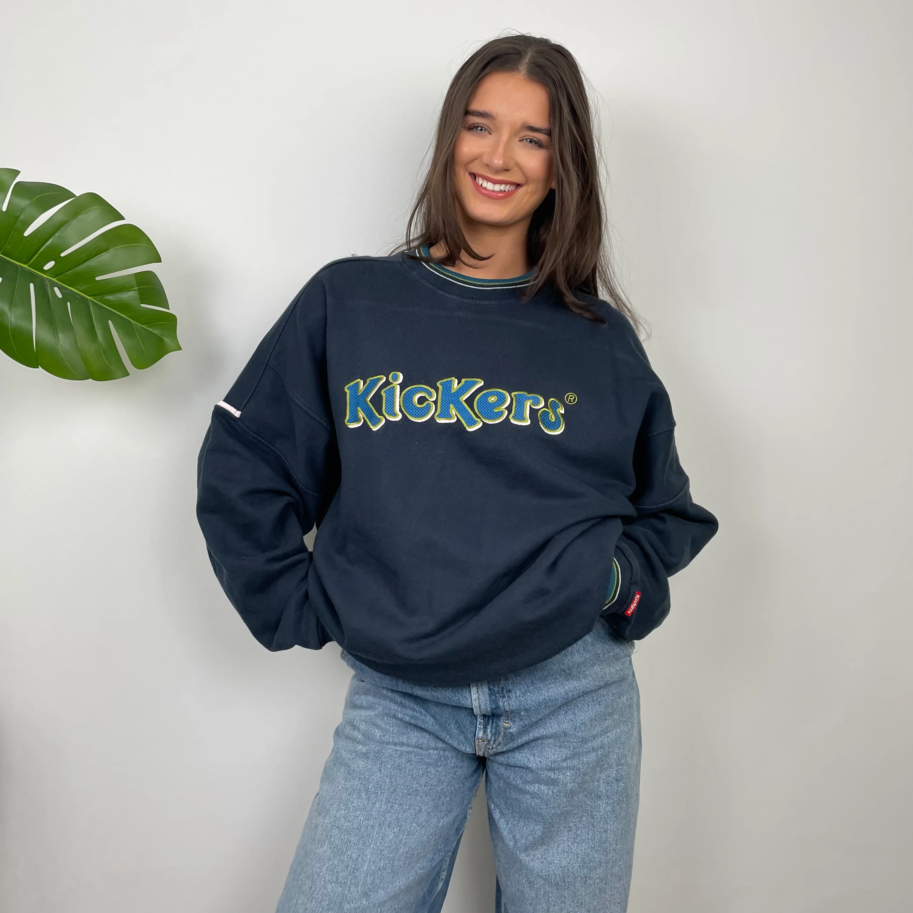 Kickers Navy Embroidered Spell Out Sweatshirt (L) - Image 8