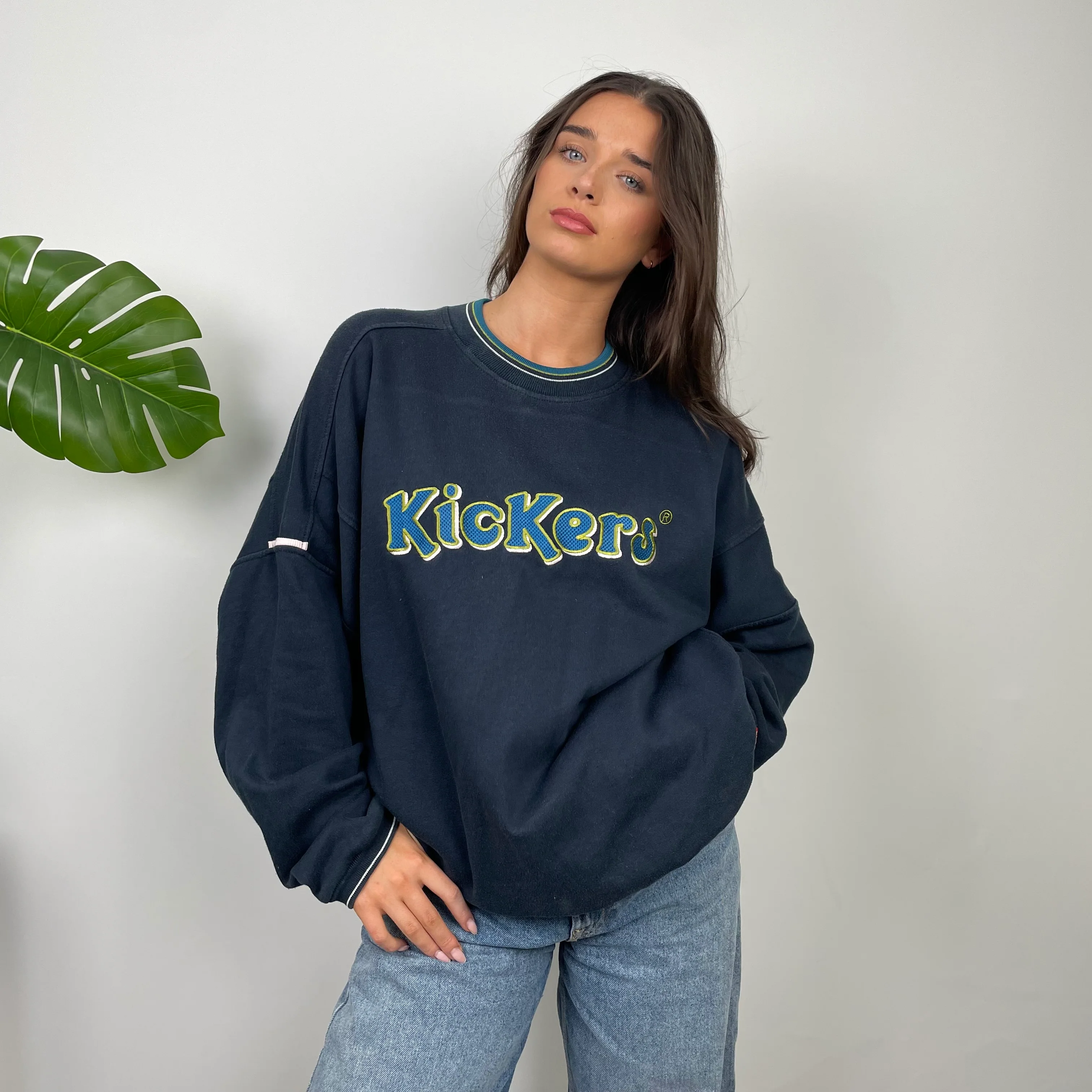 Kickers Navy Embroidered Spell Out Sweatshirt (L) - Image 9