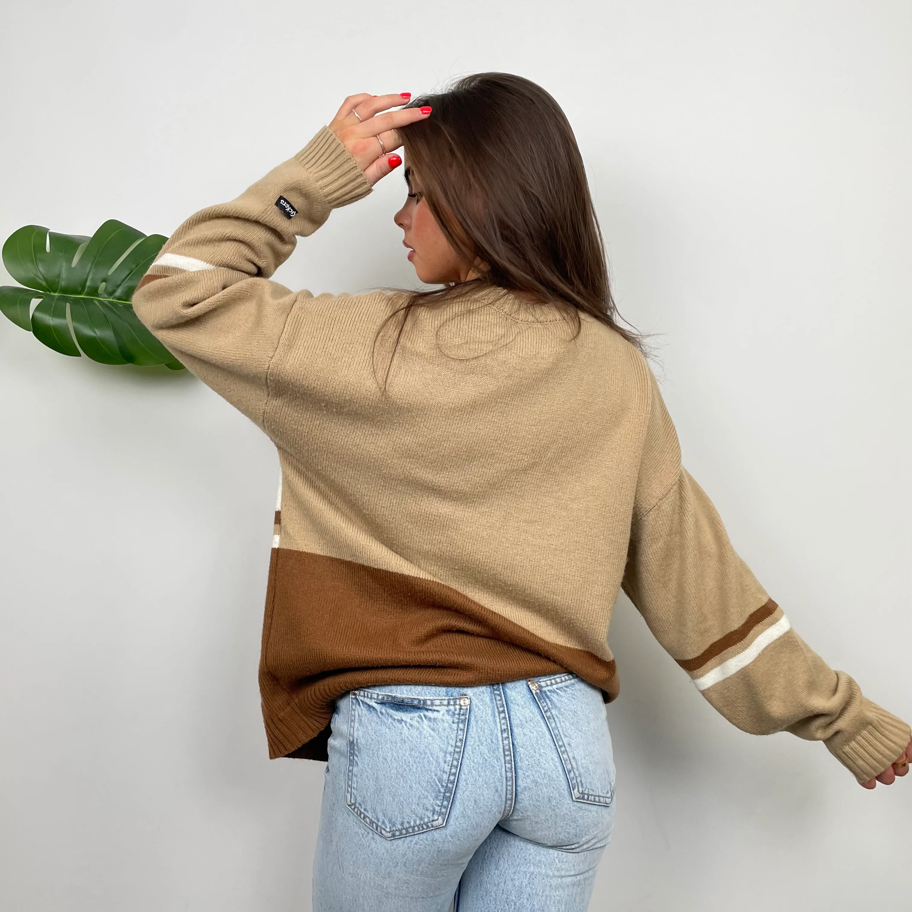 Kickers RARE Brown Embroidered Spell Out Knitted Sweater (M) - Image 7