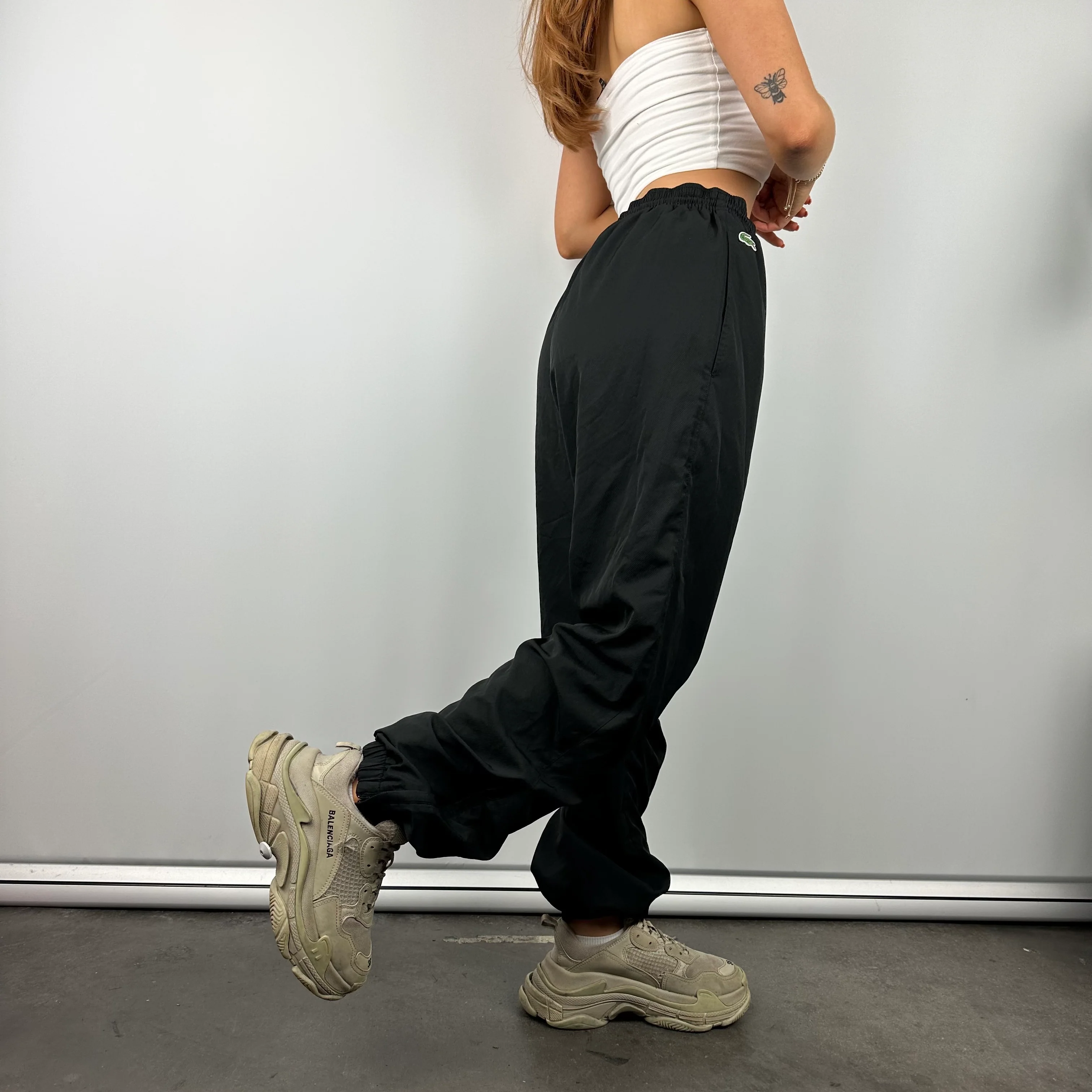 Lacoste Black Embroidered Logo Track Pants (M) - Image 4