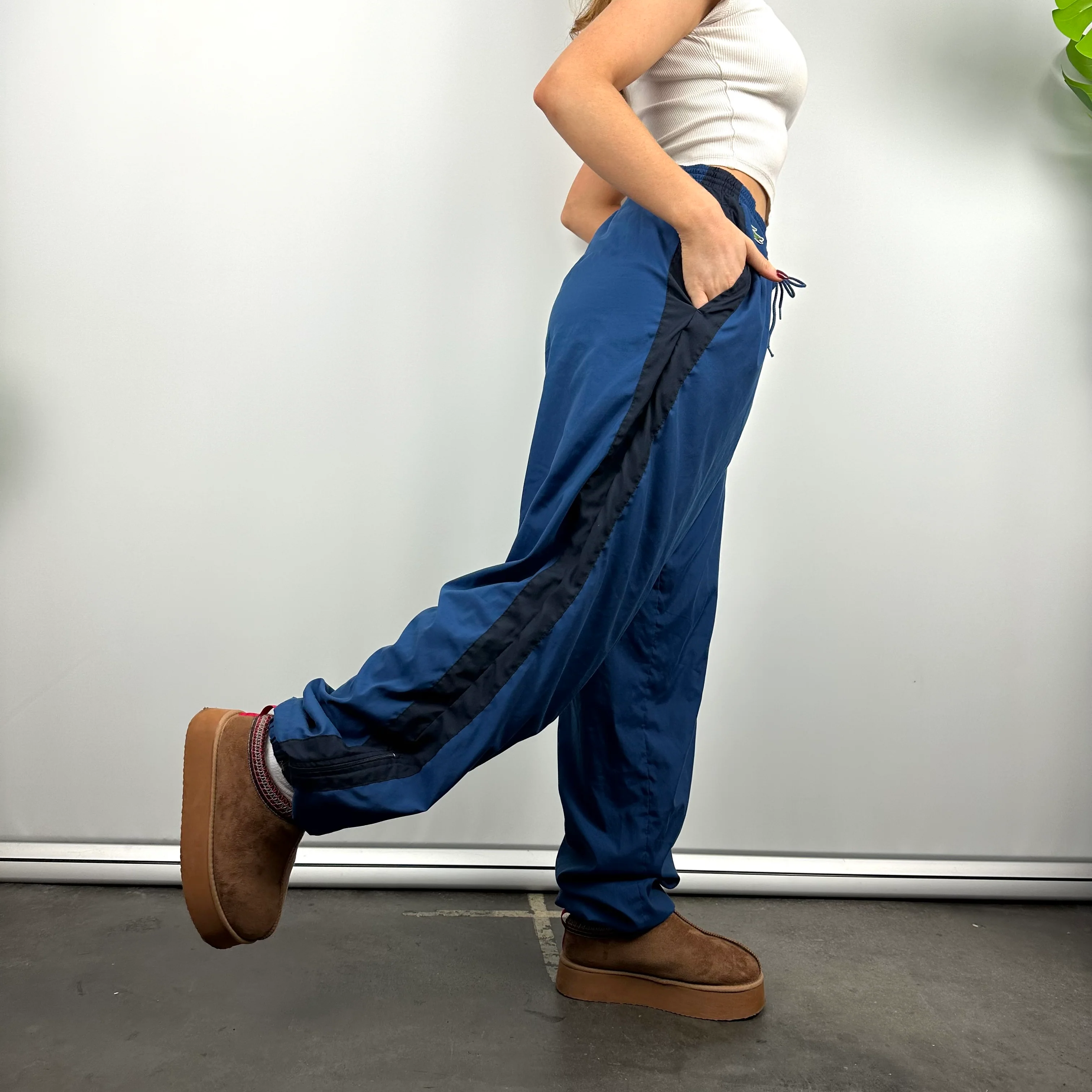 Lacoste Blue Embroidered Logo Track Pants (L) - Image 2