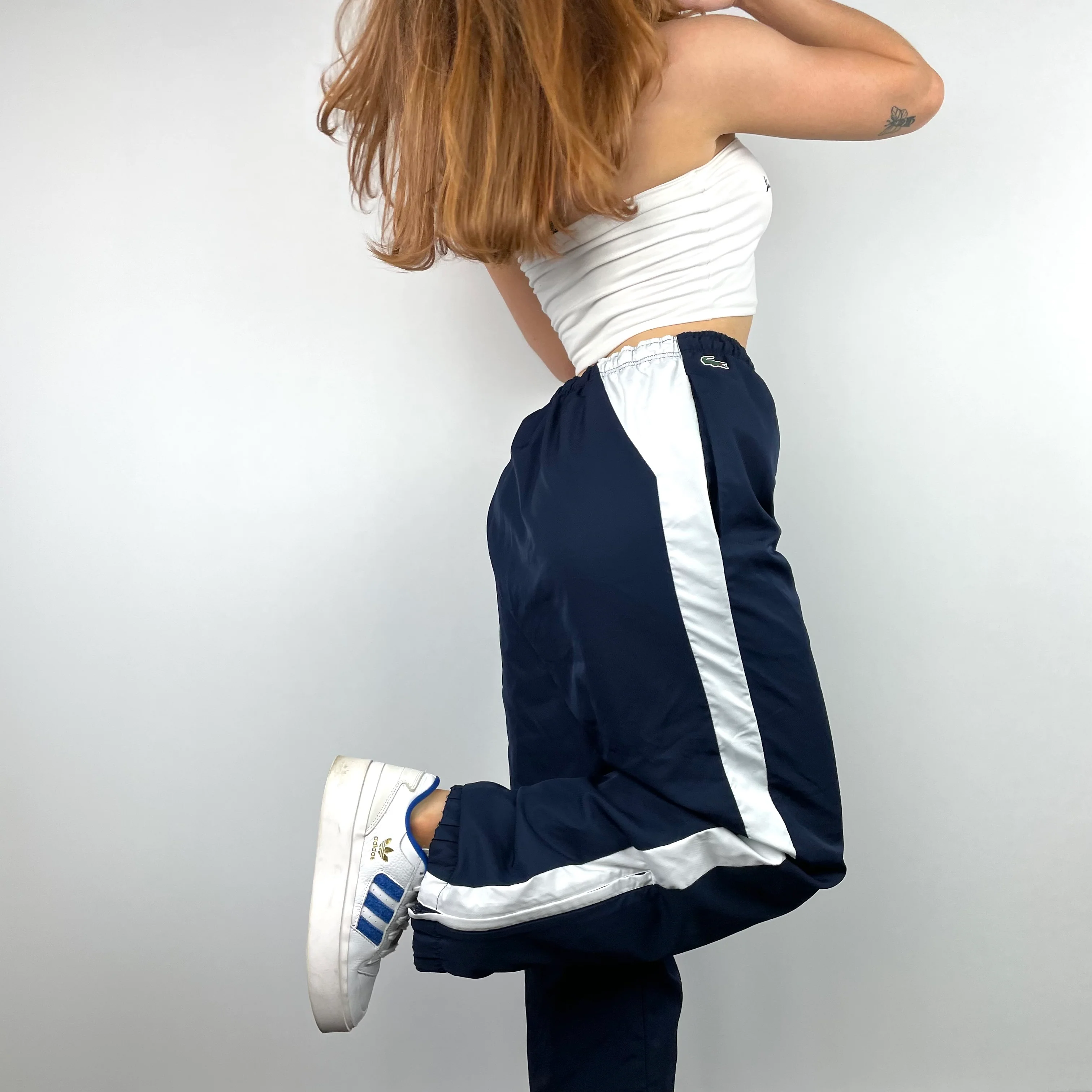 Lacoste Navy Embroidered Logo Track Pants (XL) - Image 3