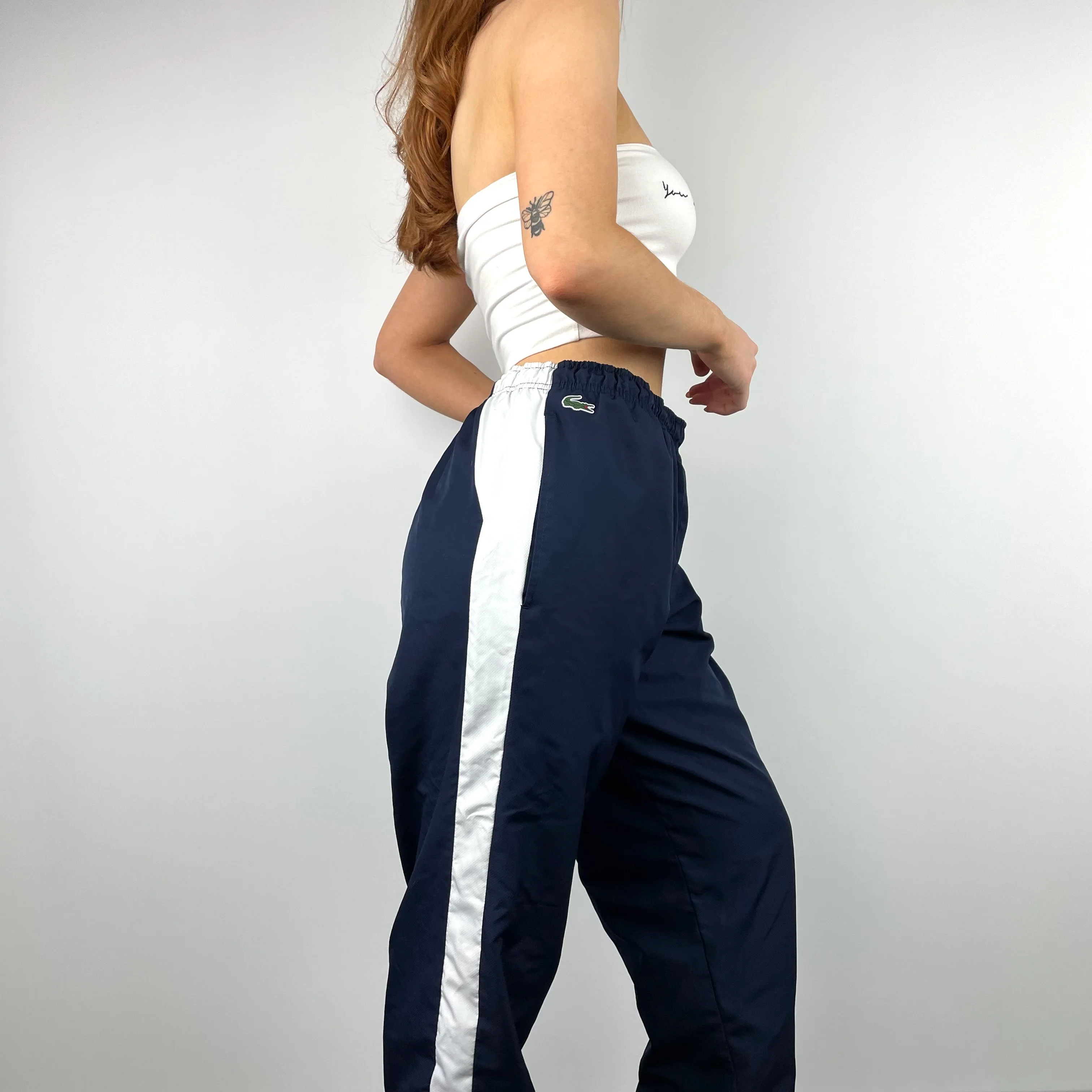 Lacoste Navy Embroidered Logo Track Pants (XL) - Image 4
