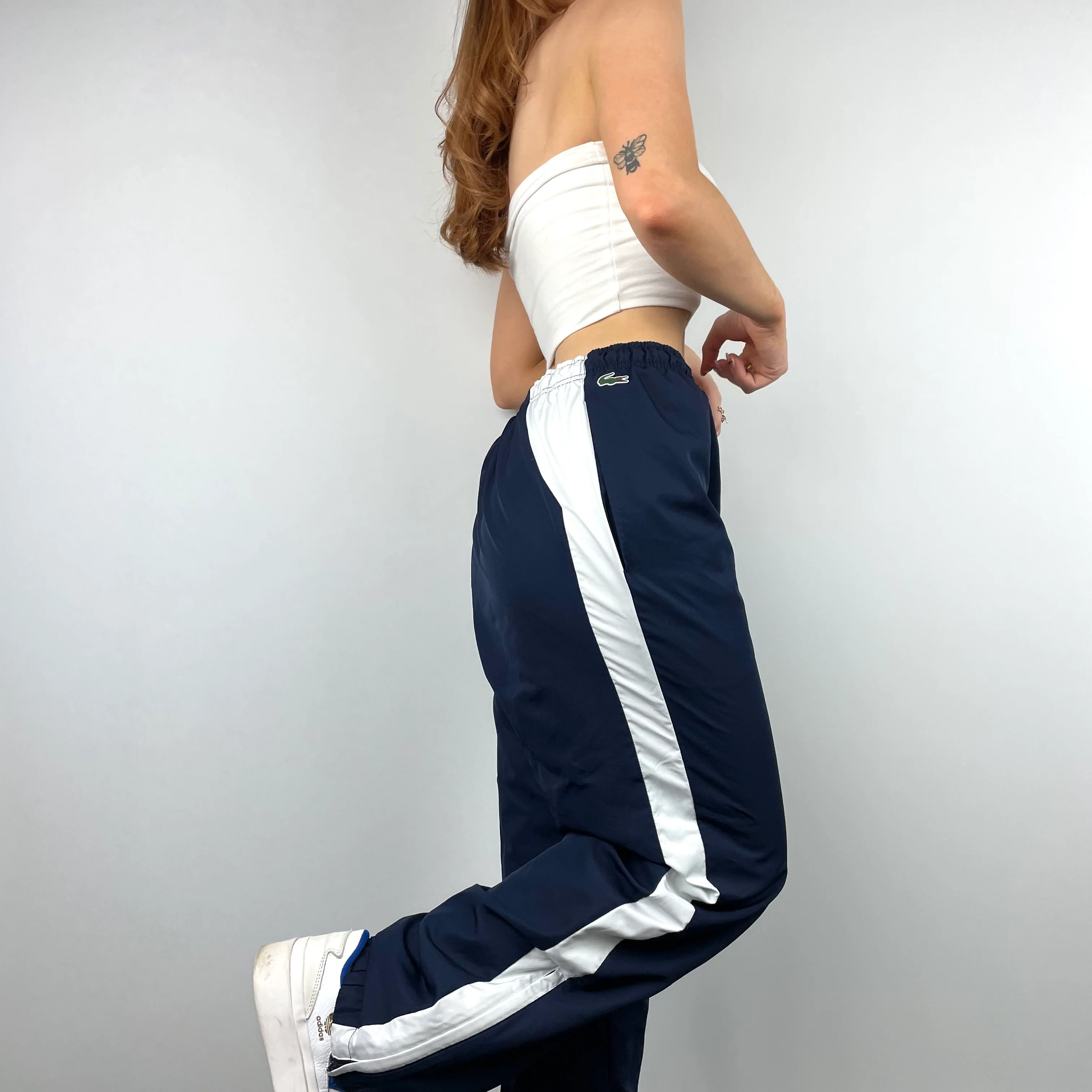 Lacoste Navy Embroidered Logo Track Pants (XL) - Image 5