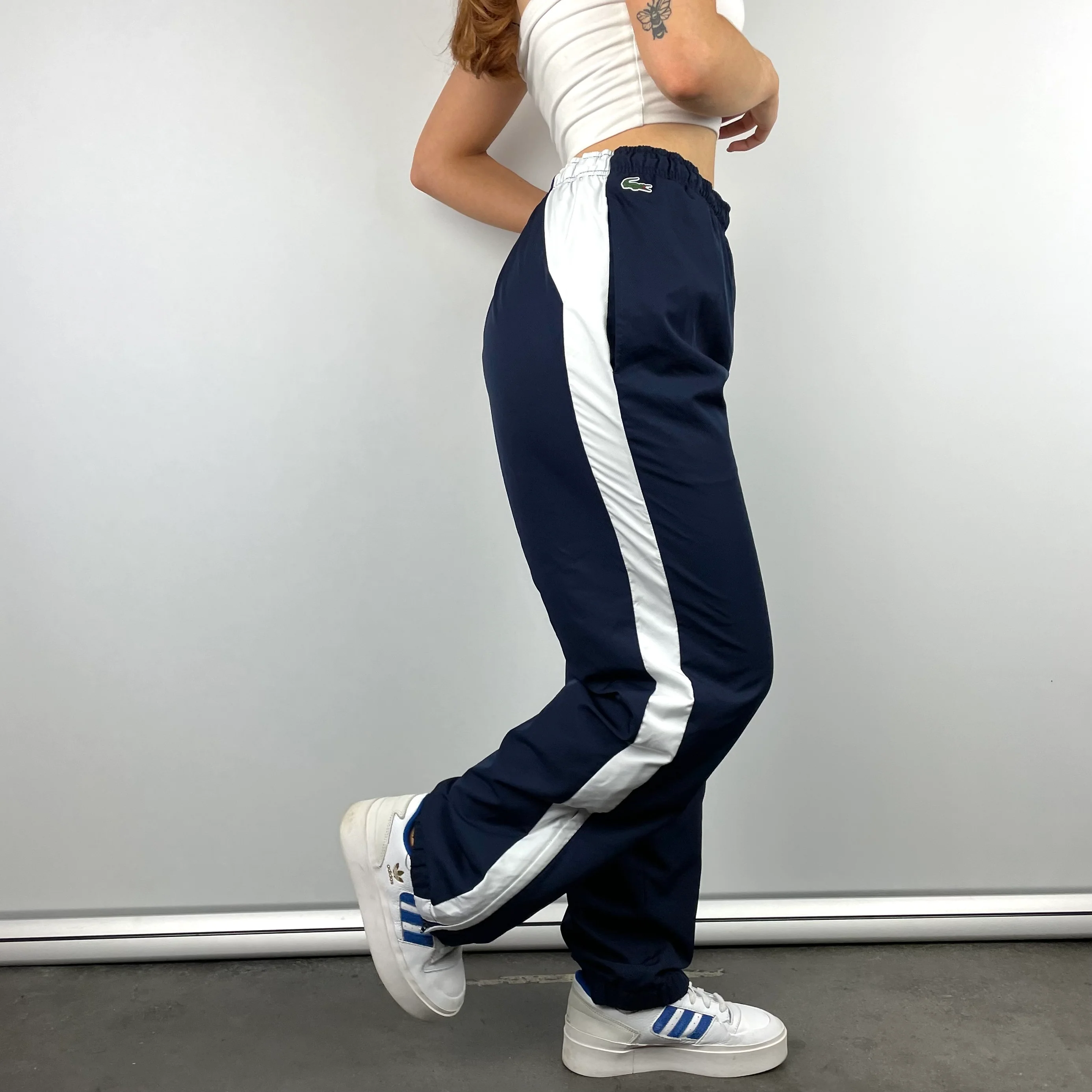 Lacoste Navy Embroidered Logo Track Pants (XL) - Image 8