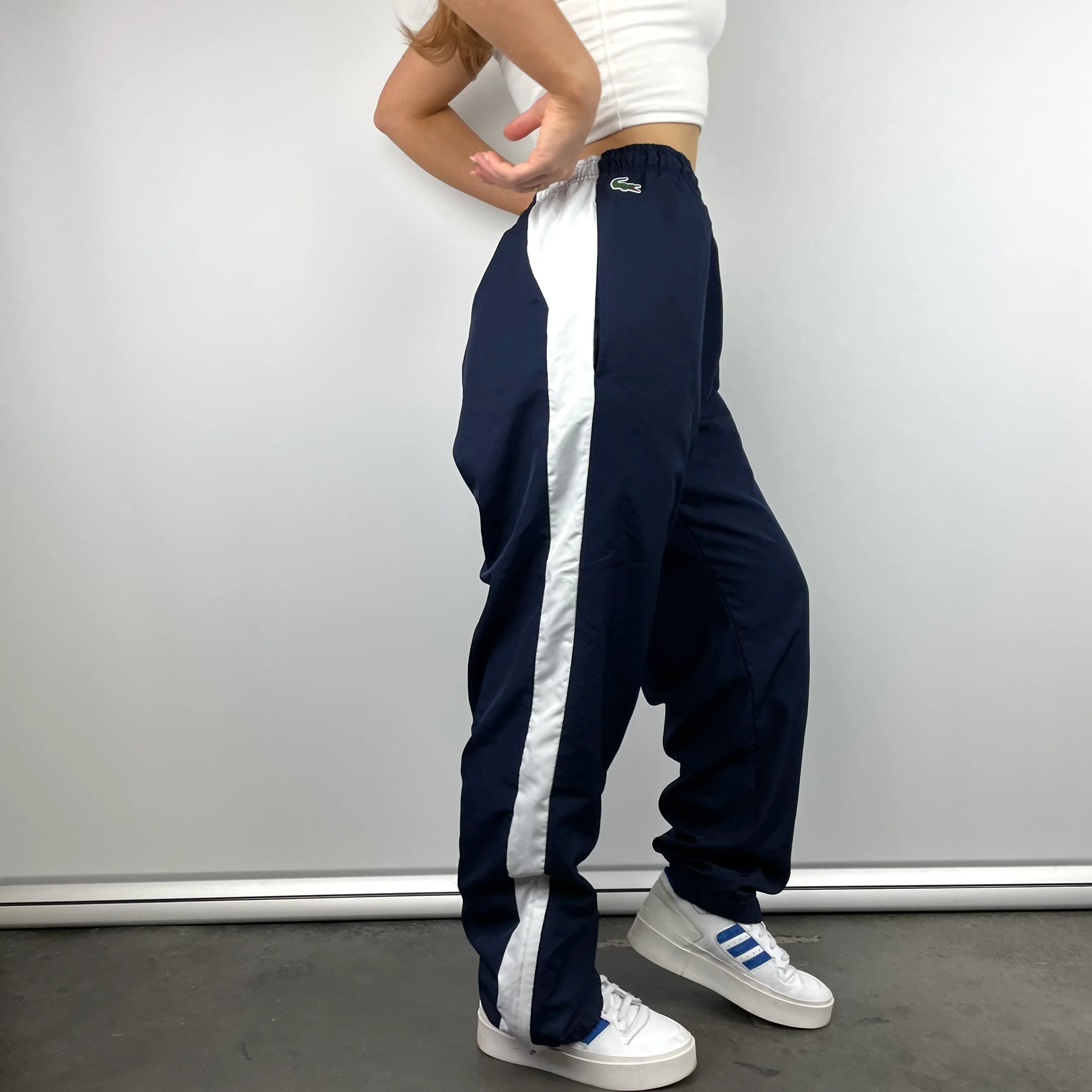 Lacoste Navy Embroidered Logo Track Pants (XL) - Image 9