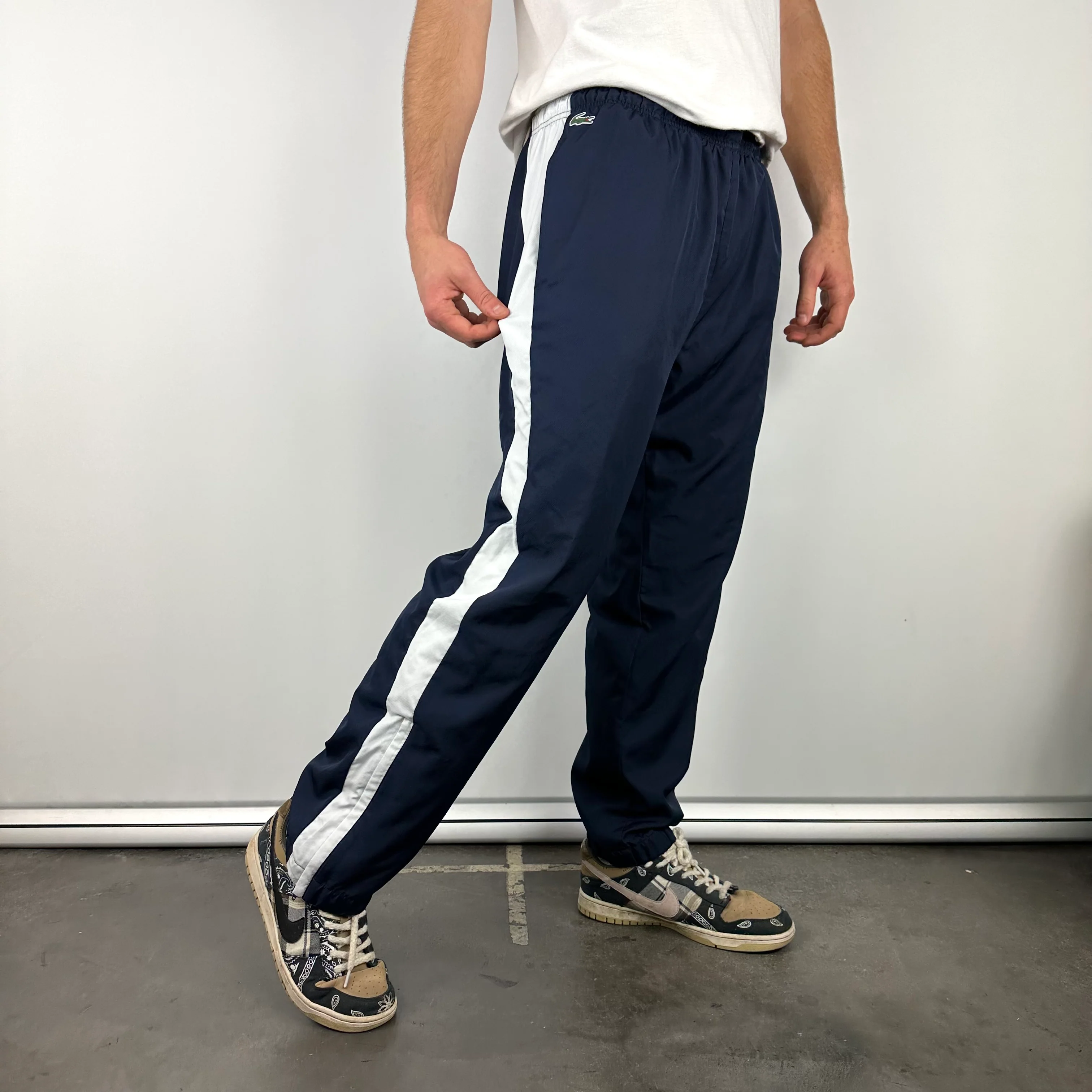 Lacoste Navy Embroidered Logo Track Pants (XL)