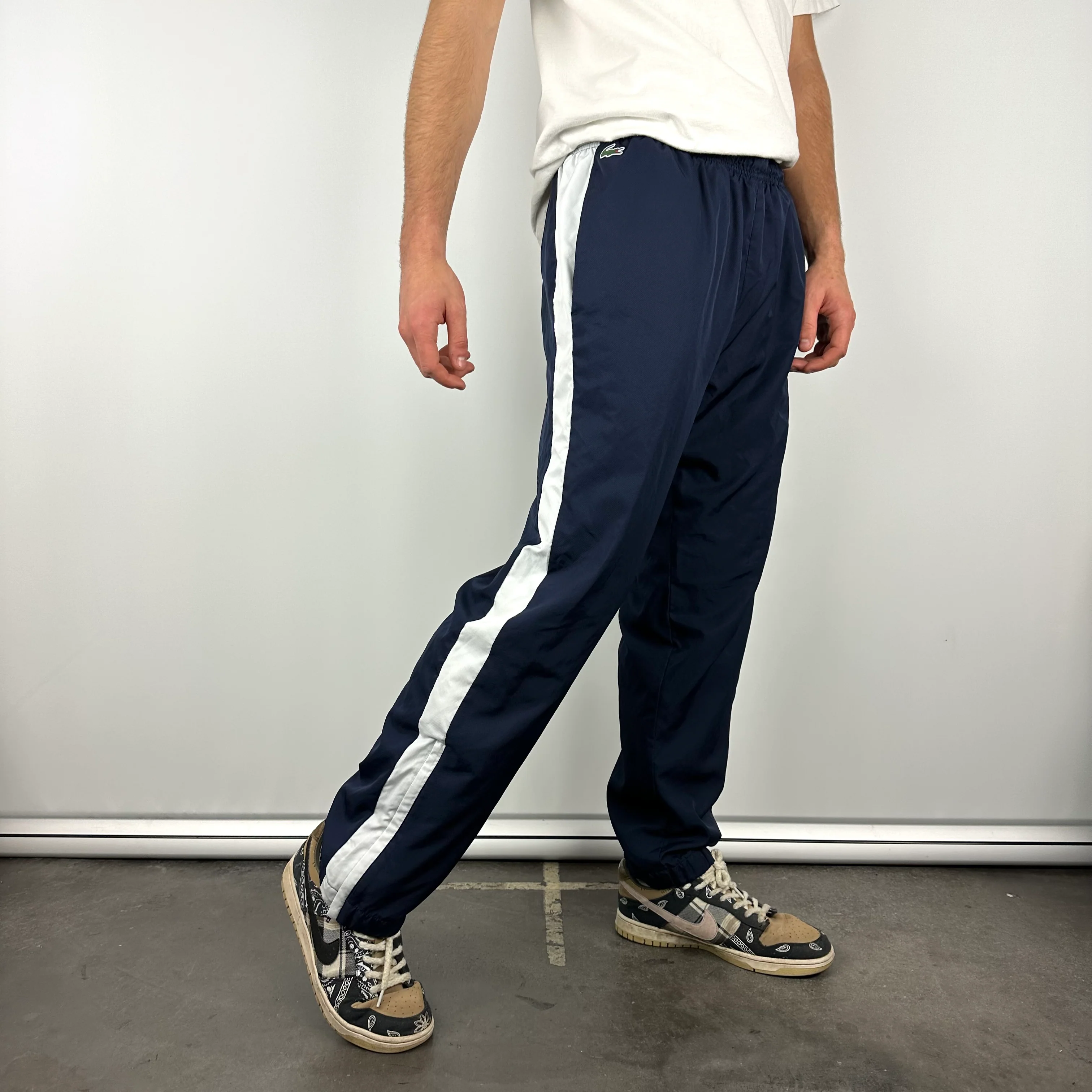 Lacoste Navy Embroidered Logo Track Pants (XL) - Image 3