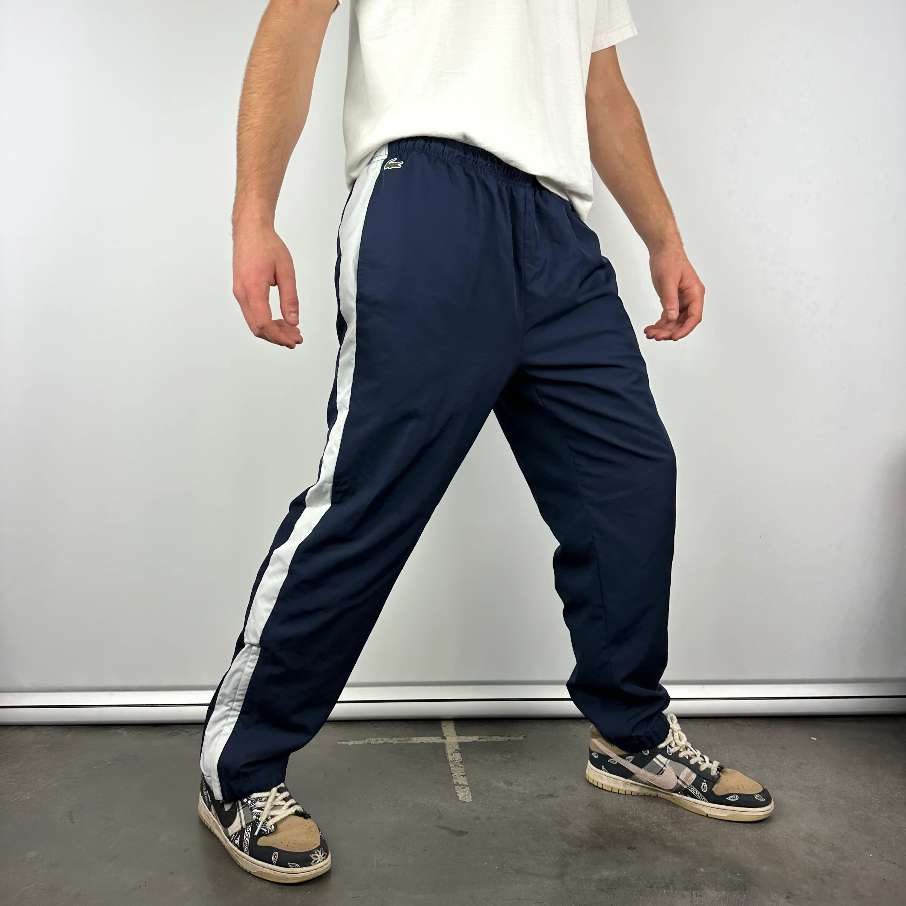 Lacoste Navy Embroidered Logo Track Pants (XL) - Image 5