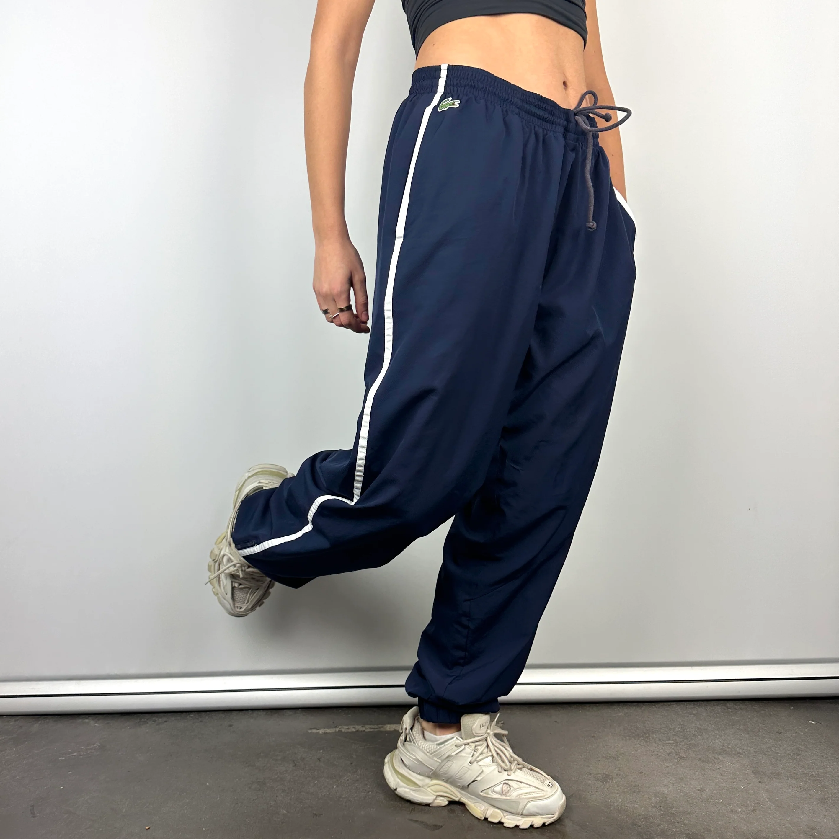 Lacoste Navy Embroidered Logo Track Pants (XL) - Image 3