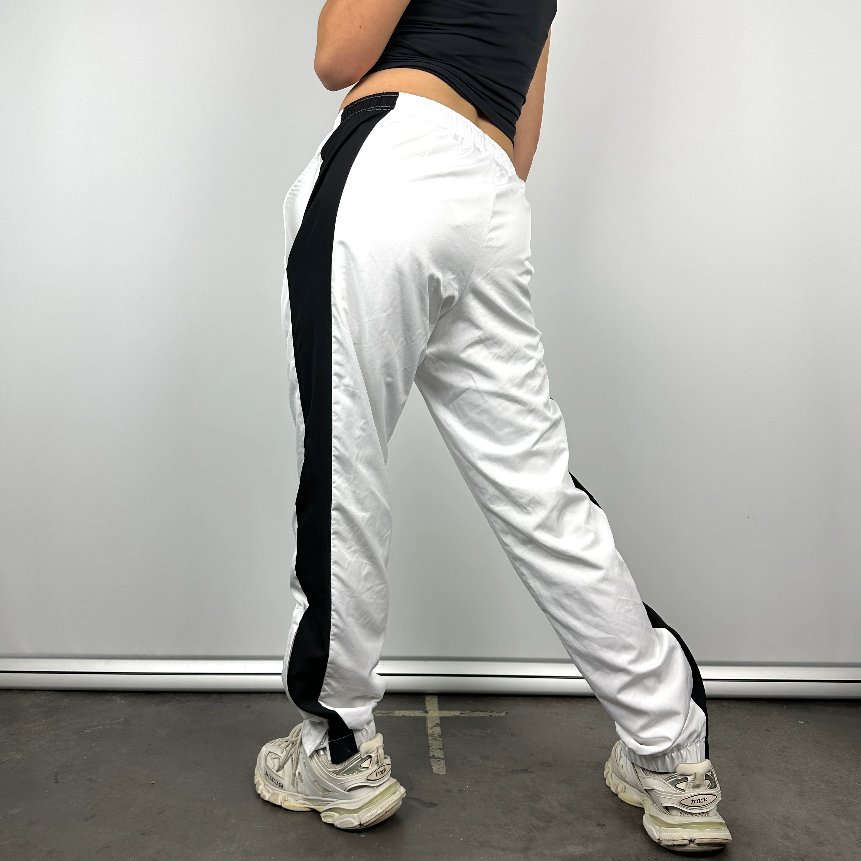 Lacoste White Embroidered Logo Track Pants (M) - Image 5