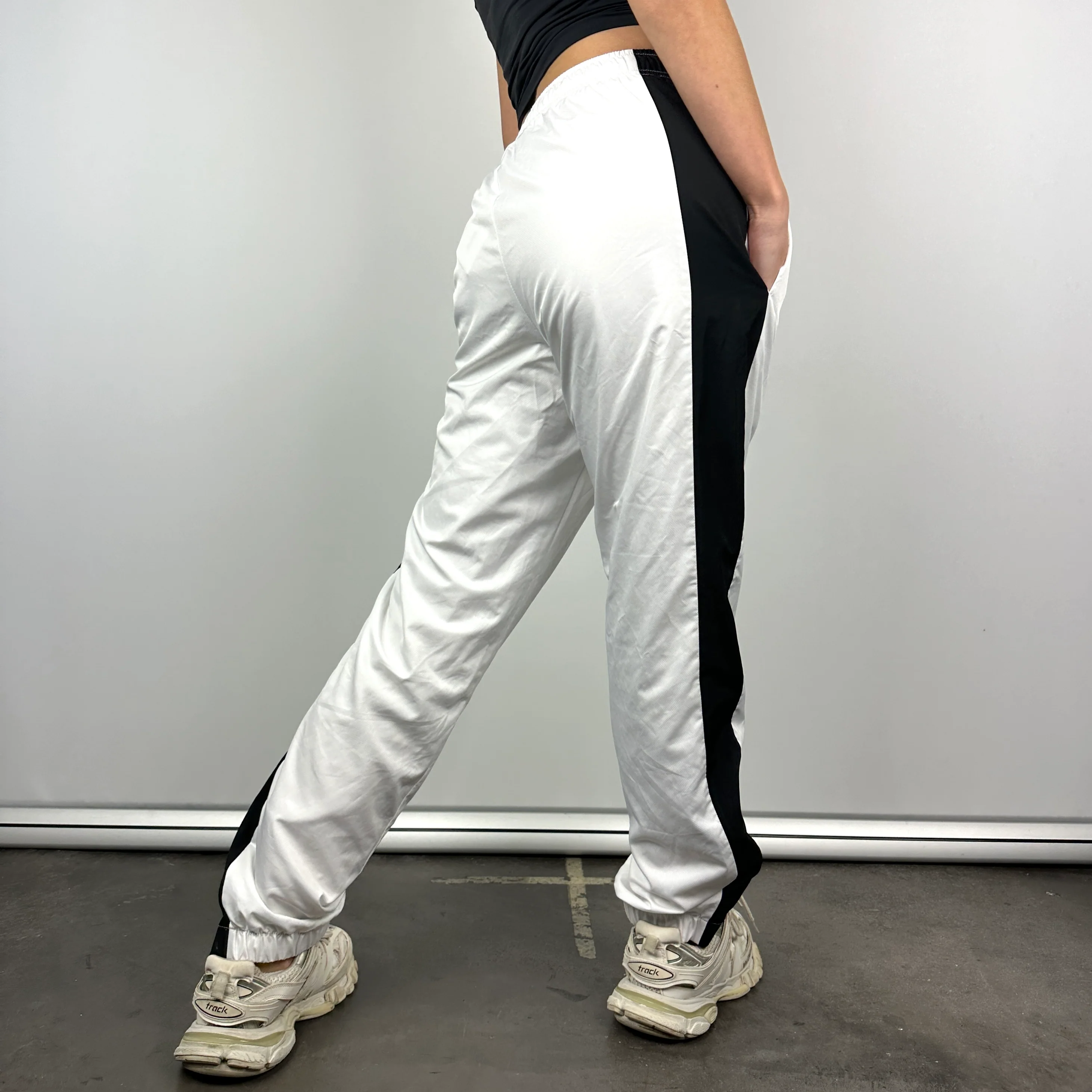 Lacoste White Embroidered Logo Track Pants (M) - Image 6