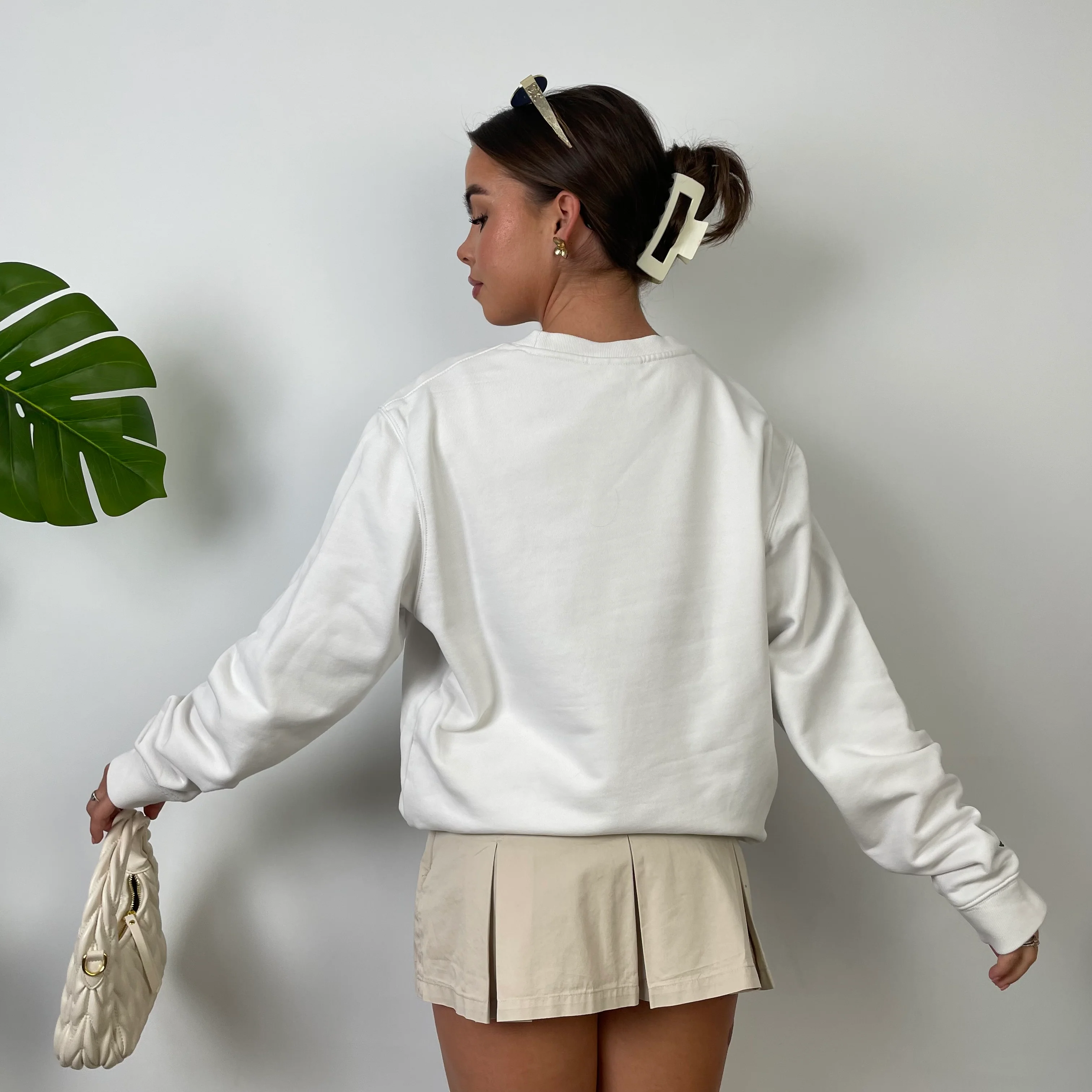 Lacoste White Embroidered Spell Out Sweatshirt (M) - Image 5