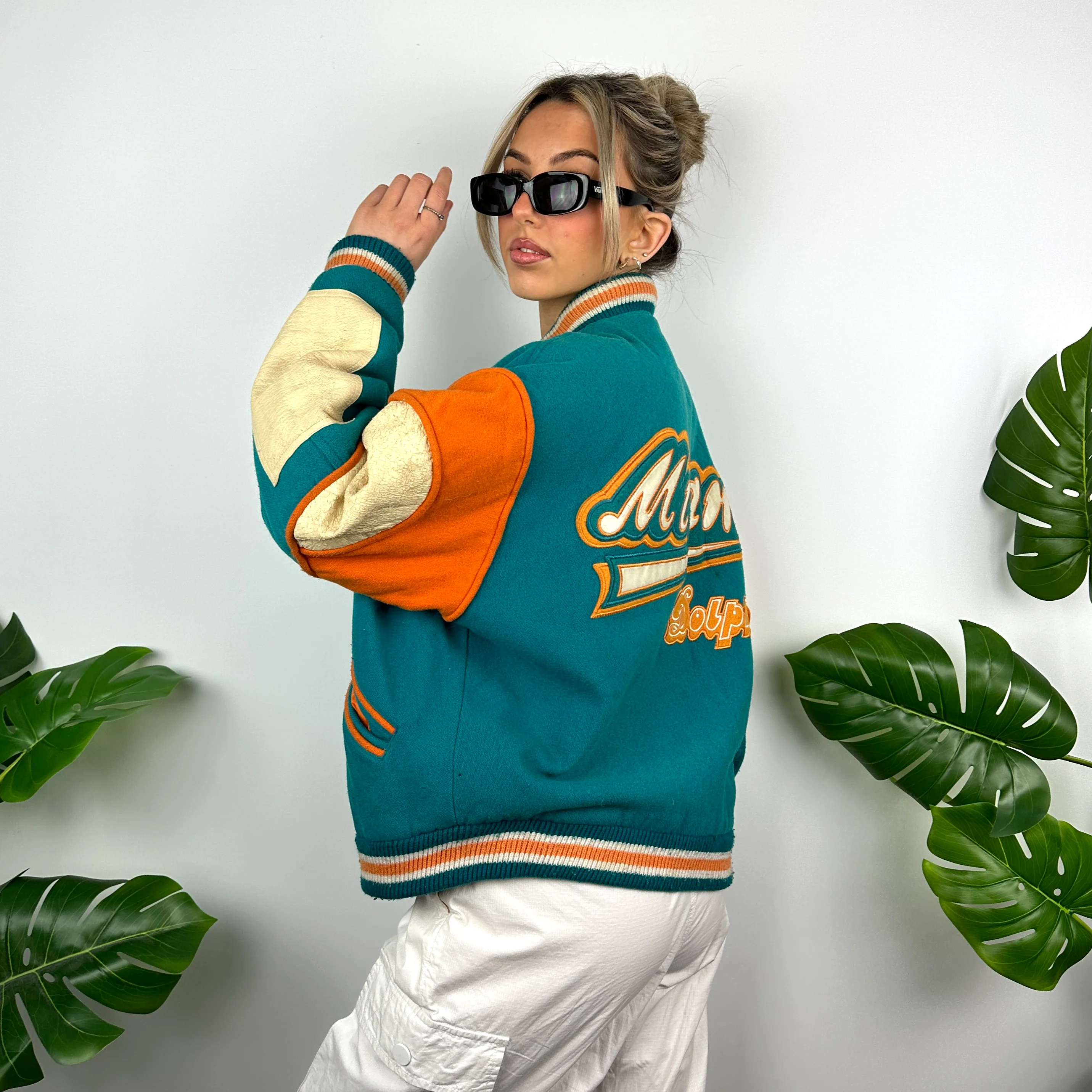 Miami Dolphins NFL Turquoise Blue Heavyweight Jacket as worn by Alix Earle (L) - Image 6