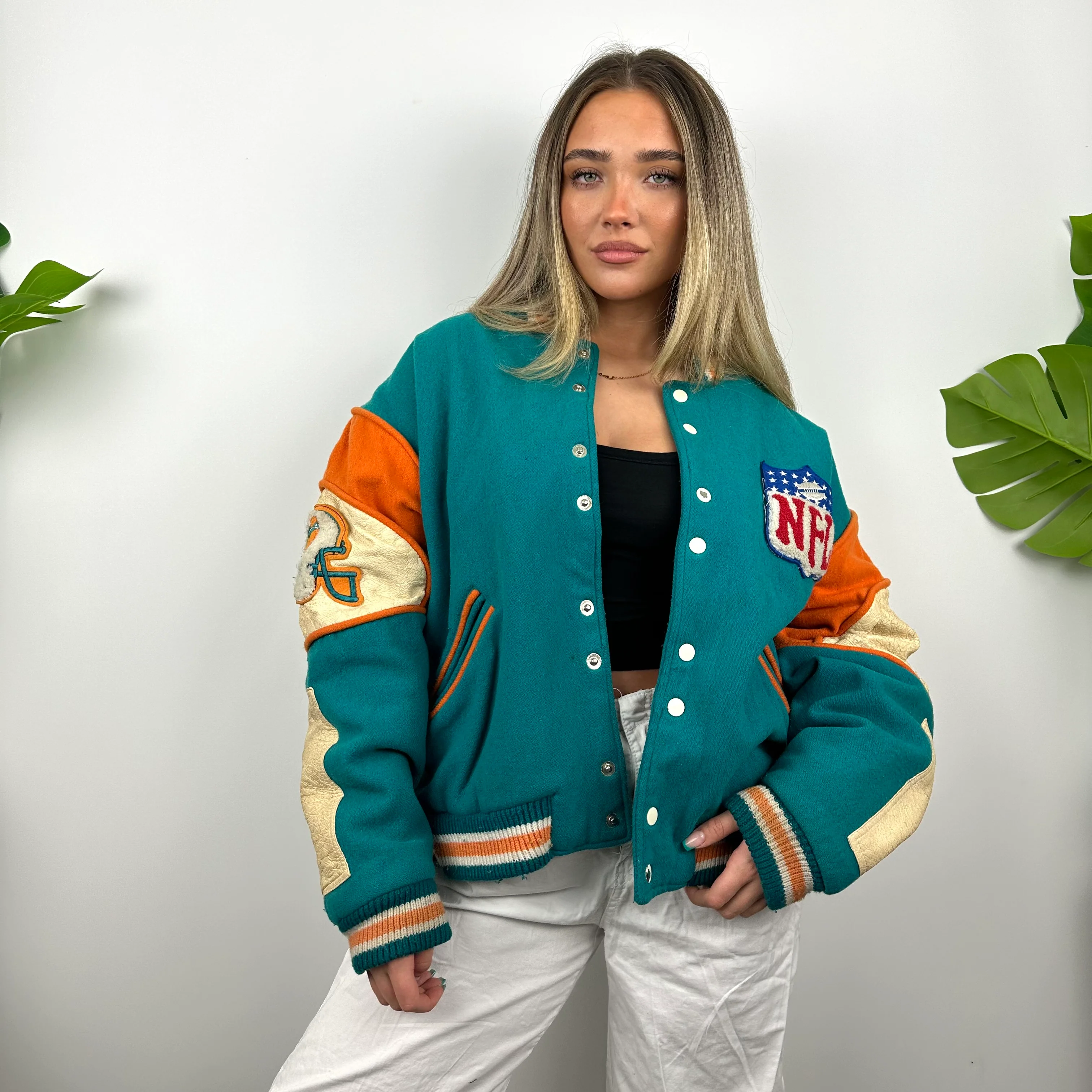 Miami Dolphins NFL ULTRA RARE Blue Heavyweight Jacket as worn by Alix Earle (L) - Image 6
