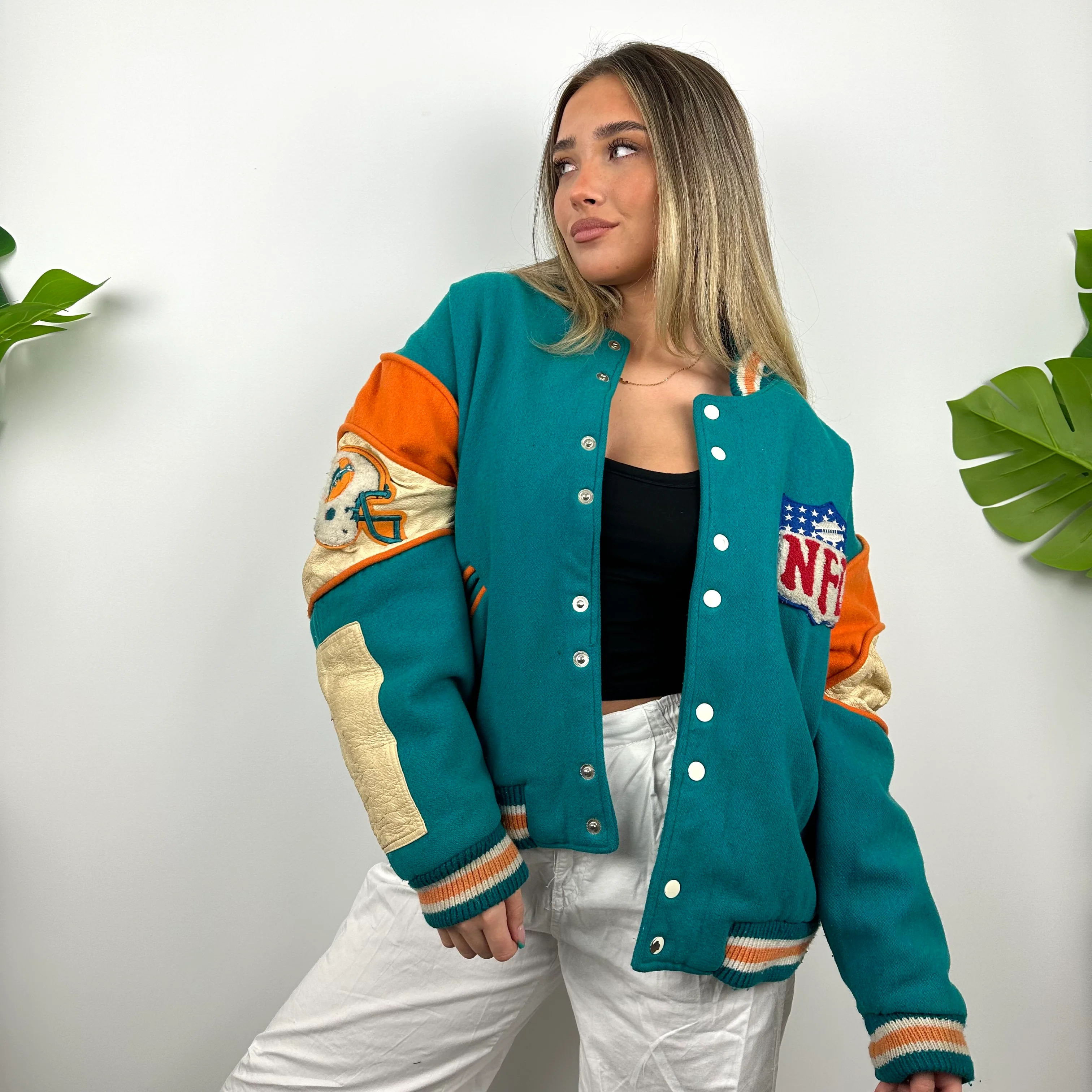Miami Dolphins NFL ULTRA RARE Blue Heavyweight Jacket as worn by Alix Earle (L) - Image 8