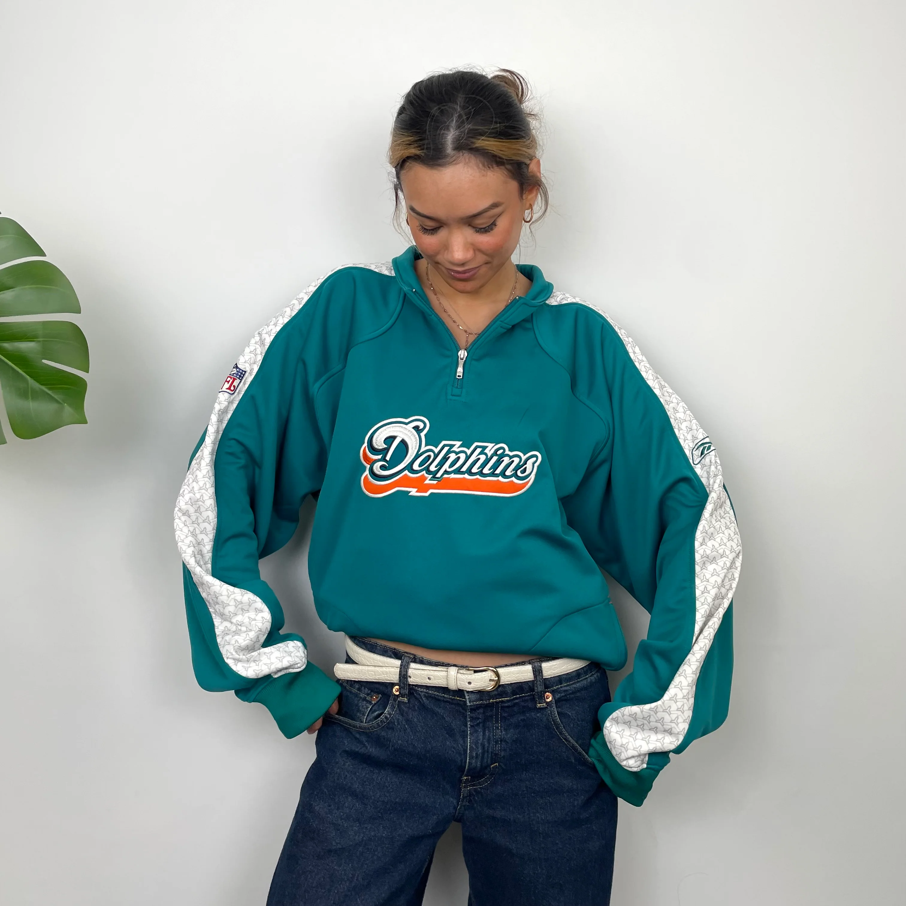 Miami Dolphins RARE NFL Quarter Zip Up Jacket (XL) - Image 2
